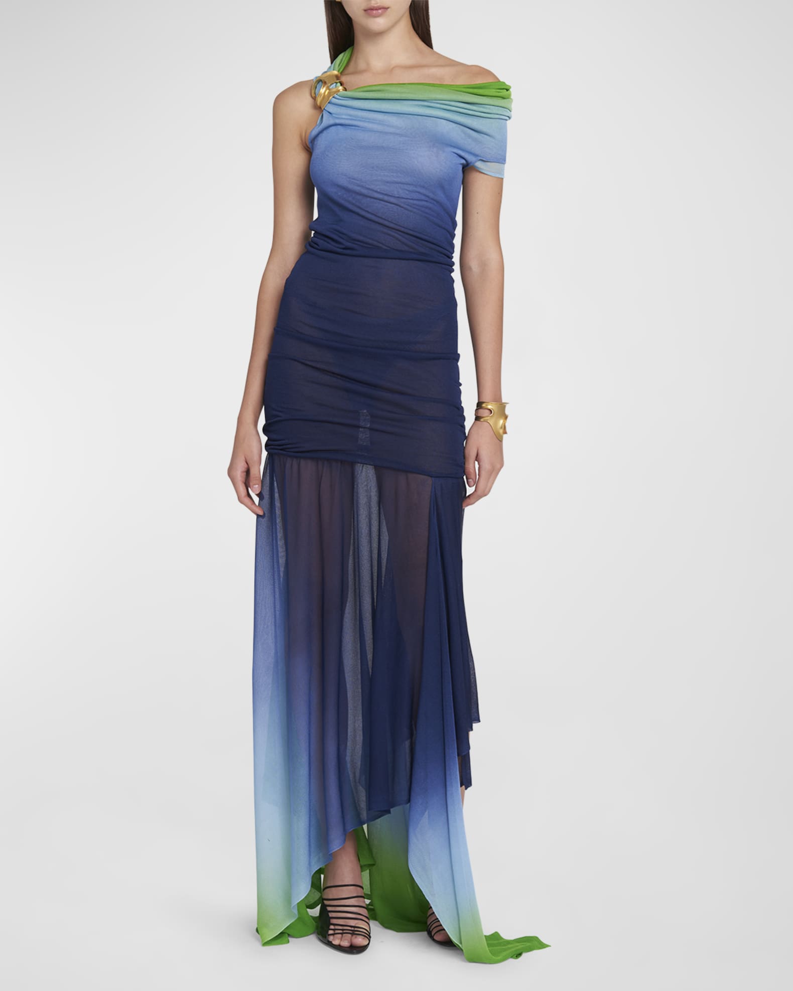 Ferragamo Ombre Asymmetric Maxi Dress Neiman Marcus — free download