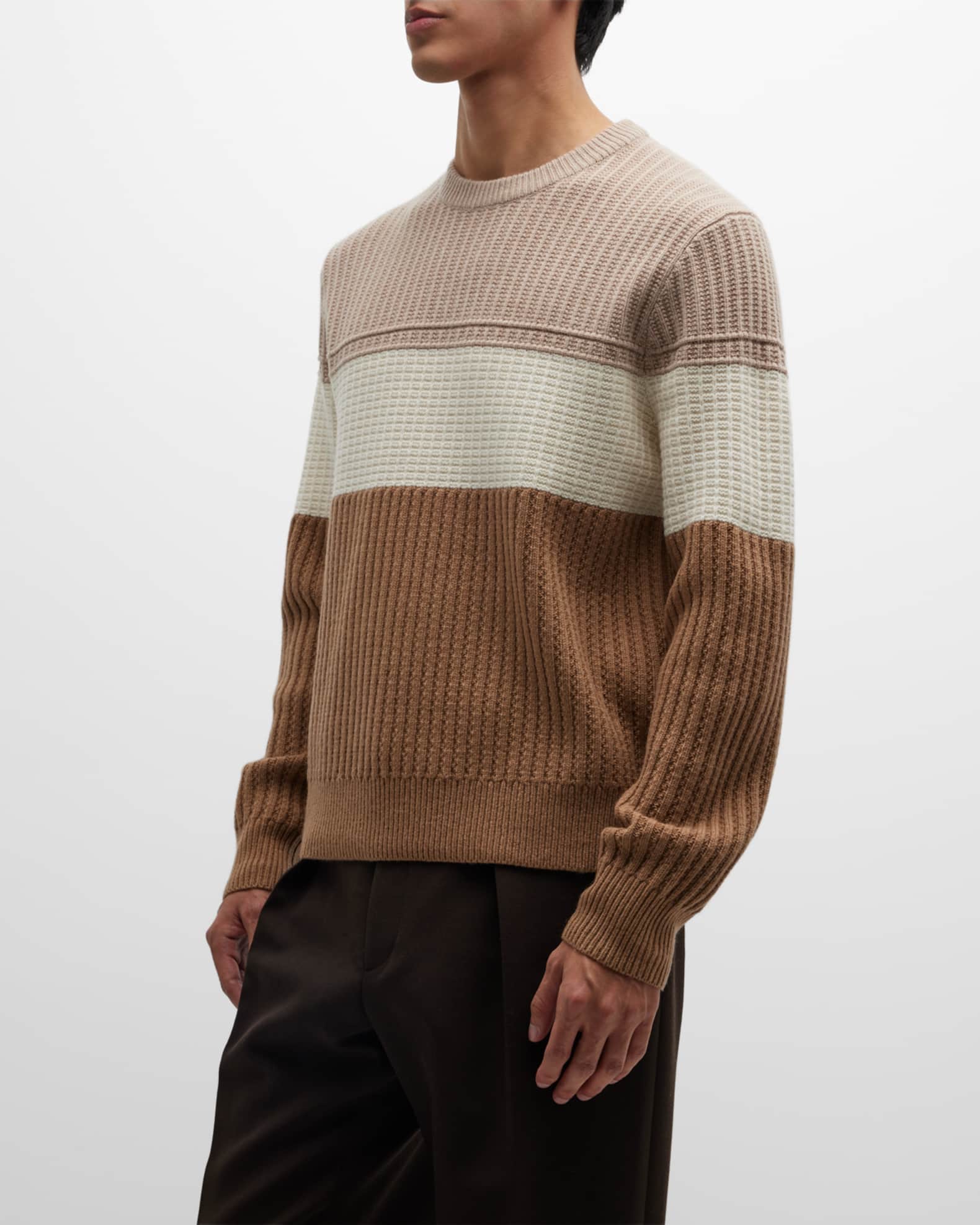 Theory Men's Ribbed Block Stripe Sweater | Neiman Marcus