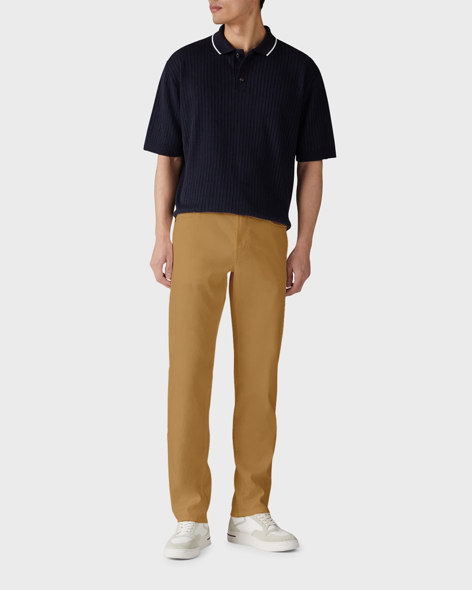 Loro Piana Men's Quarona Linen-Cotton 5-Pocket Pants | Neiman Marcus