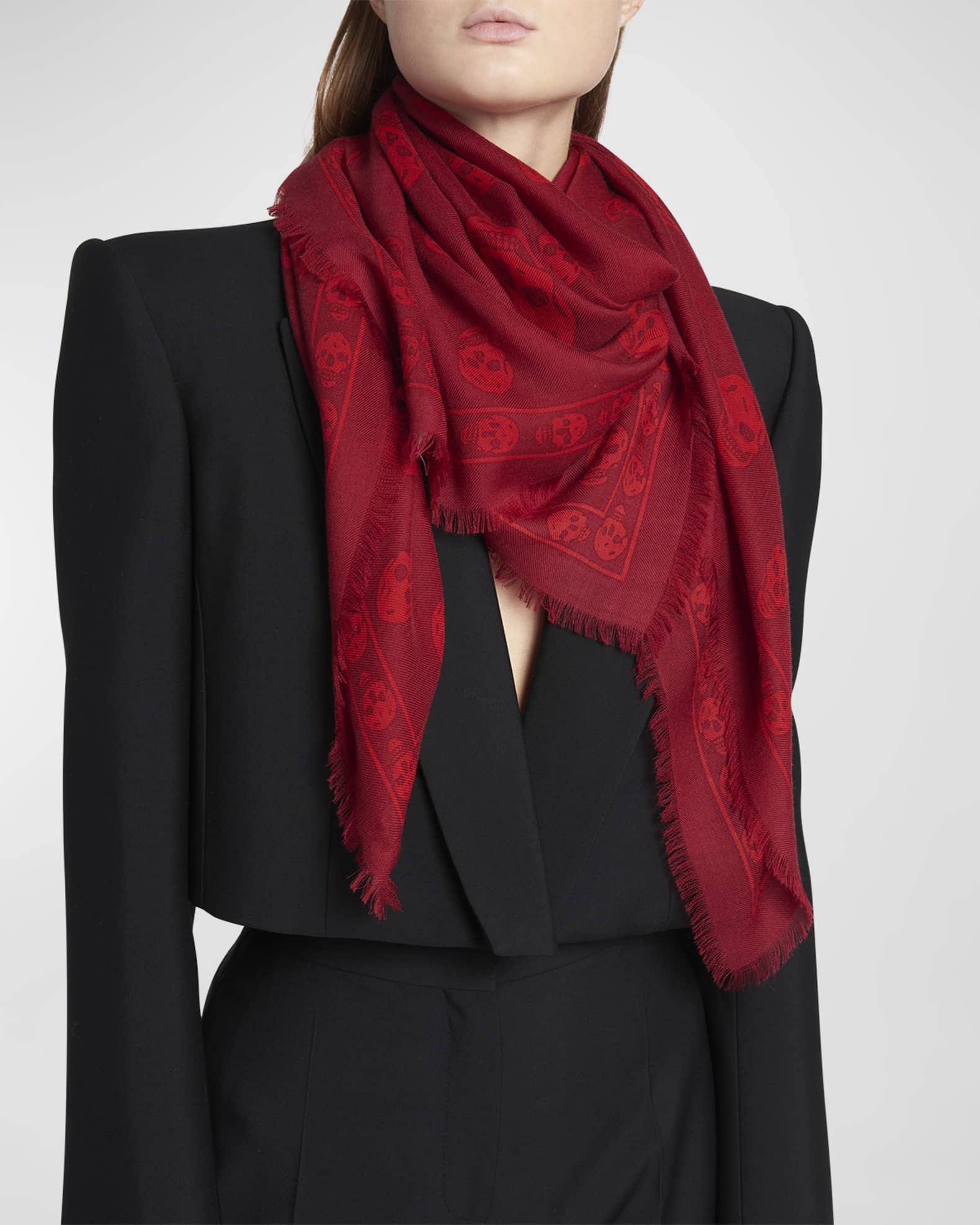 Alexander McQueen Skull Wool Scarf Neiman Marcus