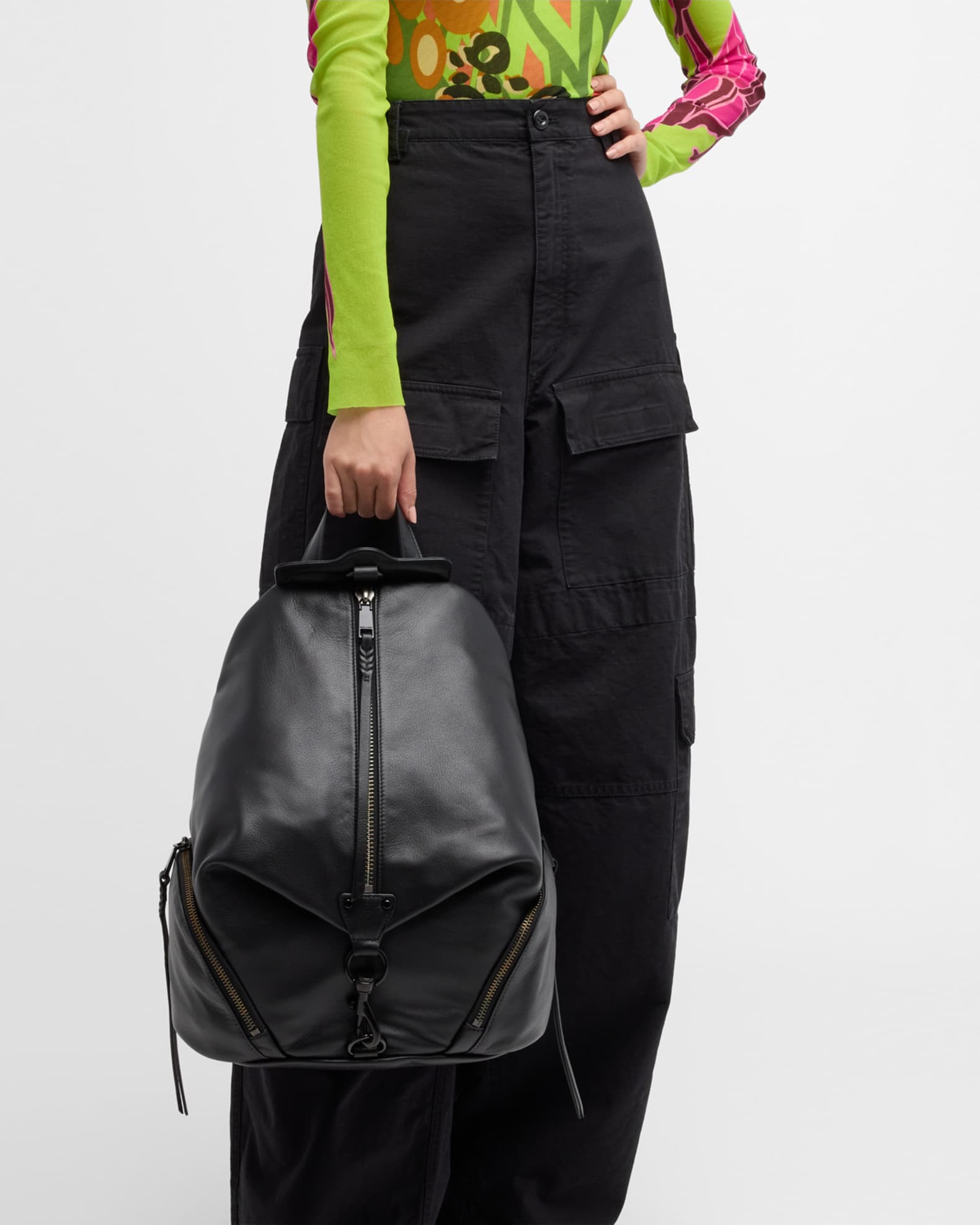 Rebecca Minkoff Julian Jumbo Leather Backpack Black