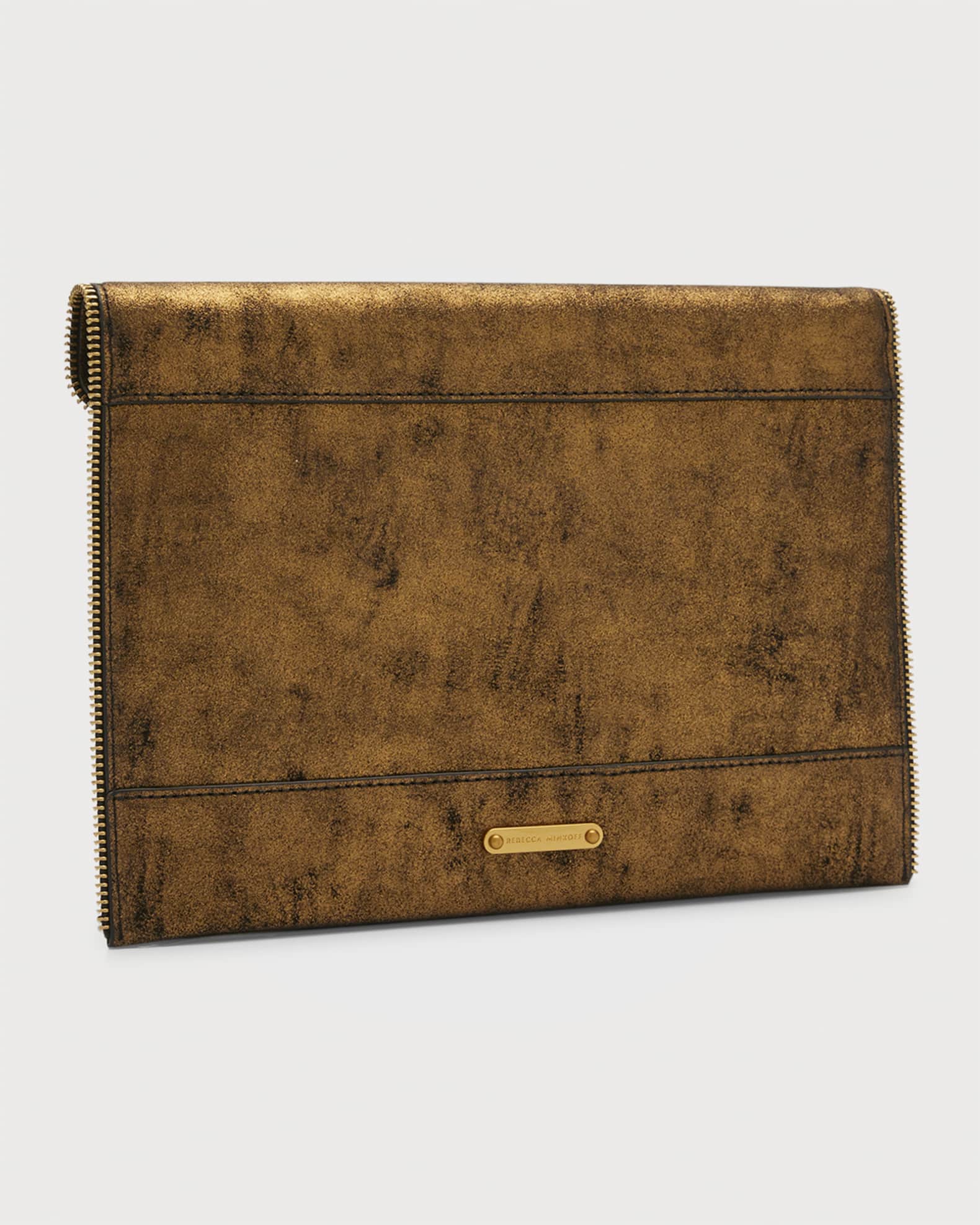 Rebecca Minkoff Leo Metallic Envelope Clutch Bag | Neiman Marcus