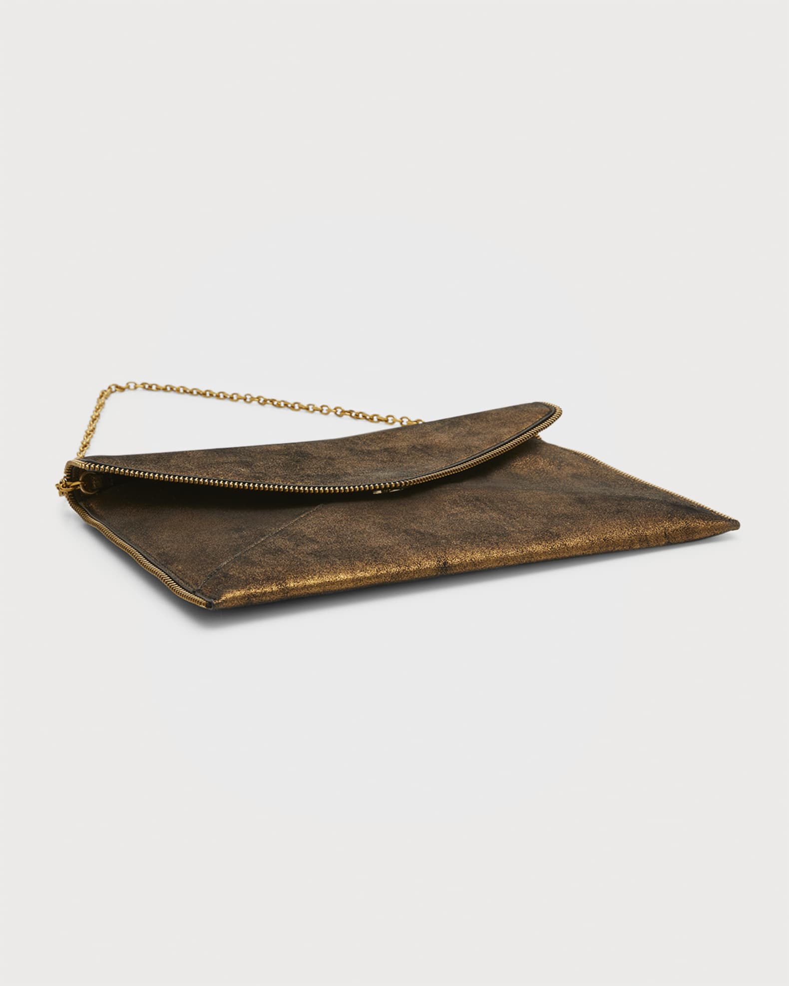 Rebecca Minkoff Leo Metallic Envelope Clutch Bag | Neiman Marcus