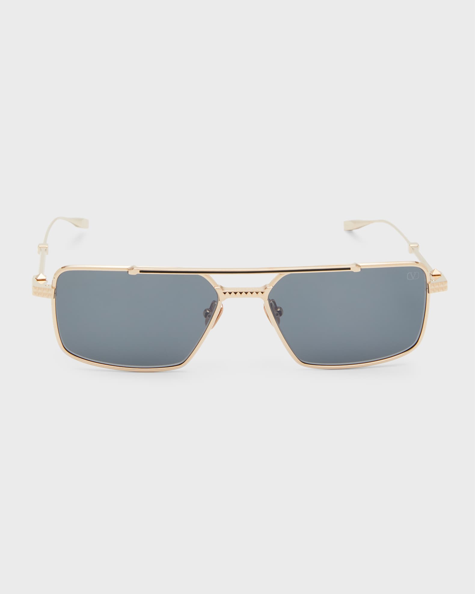 Valentino Garavani Men's V-SEI Double-Bridge Aviator