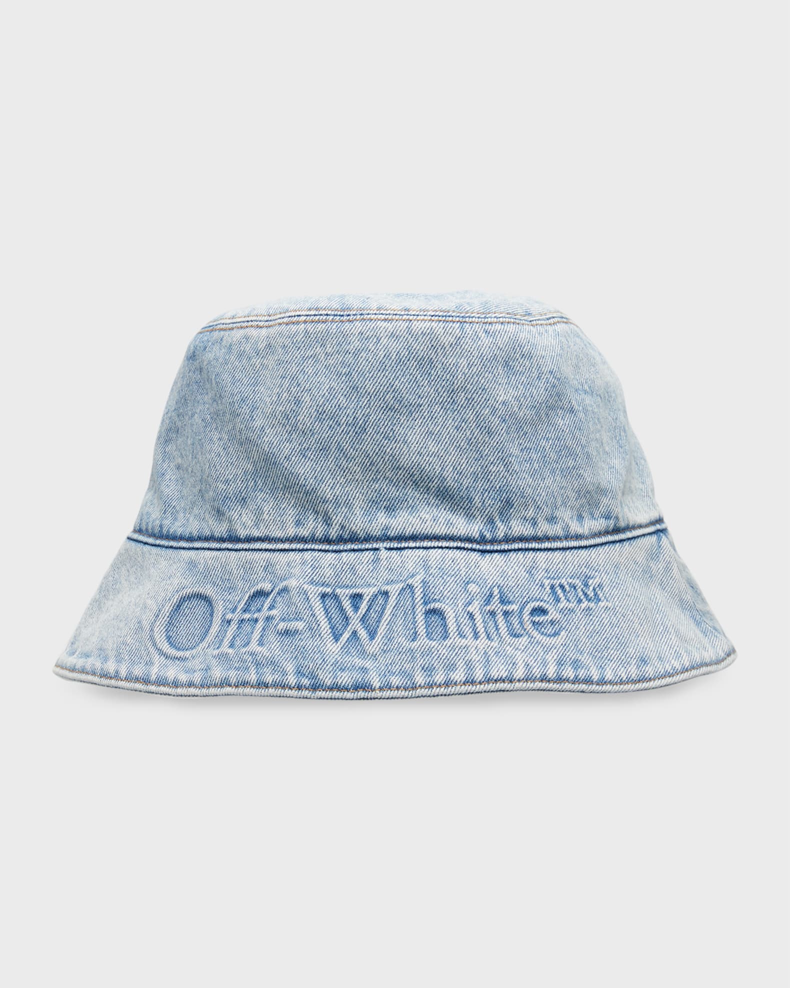 Off-White Men's Bookish Denim Logo Bucket Hat