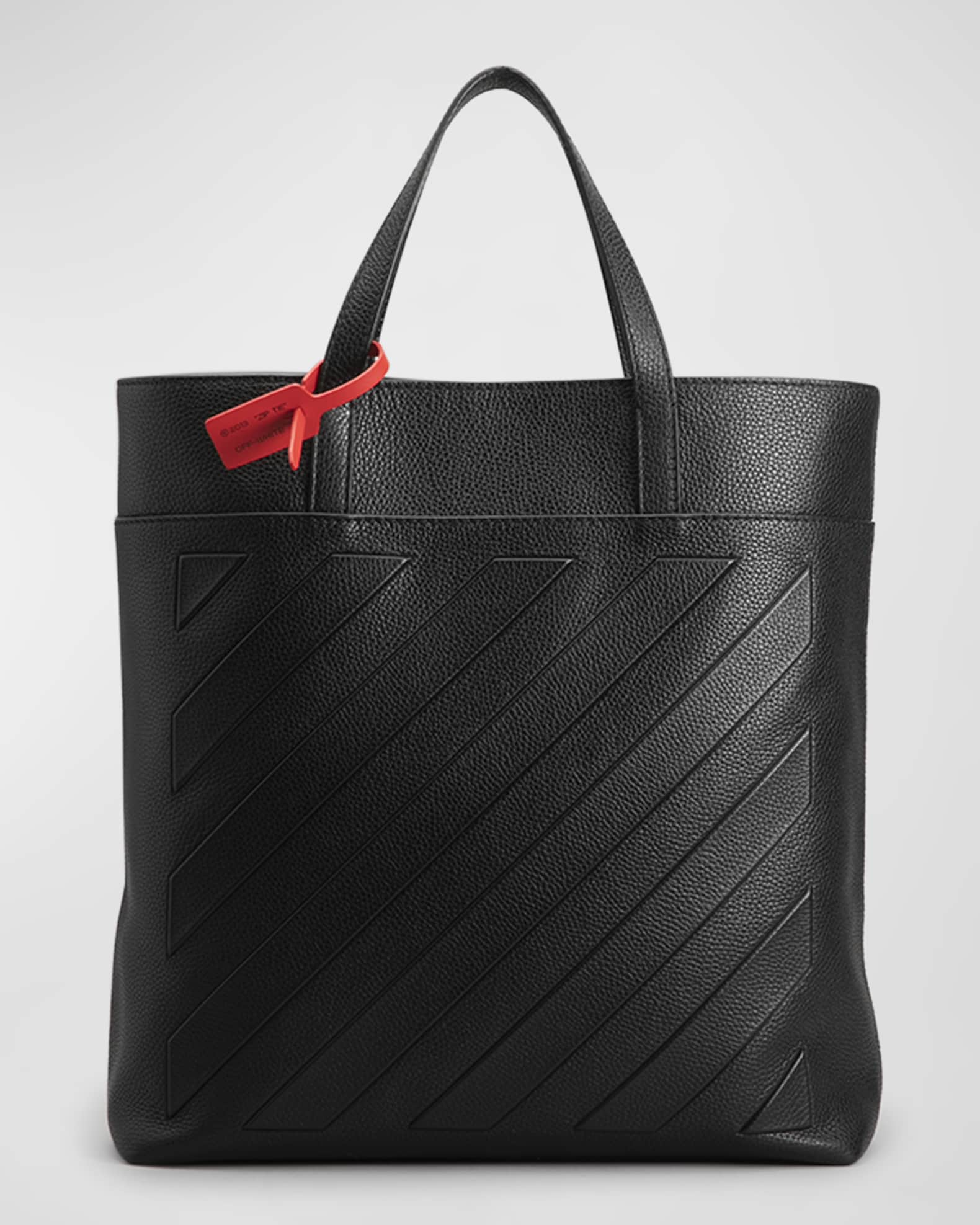 OffWhite Men's Binder Leather Tote Bag Neiman Marcus