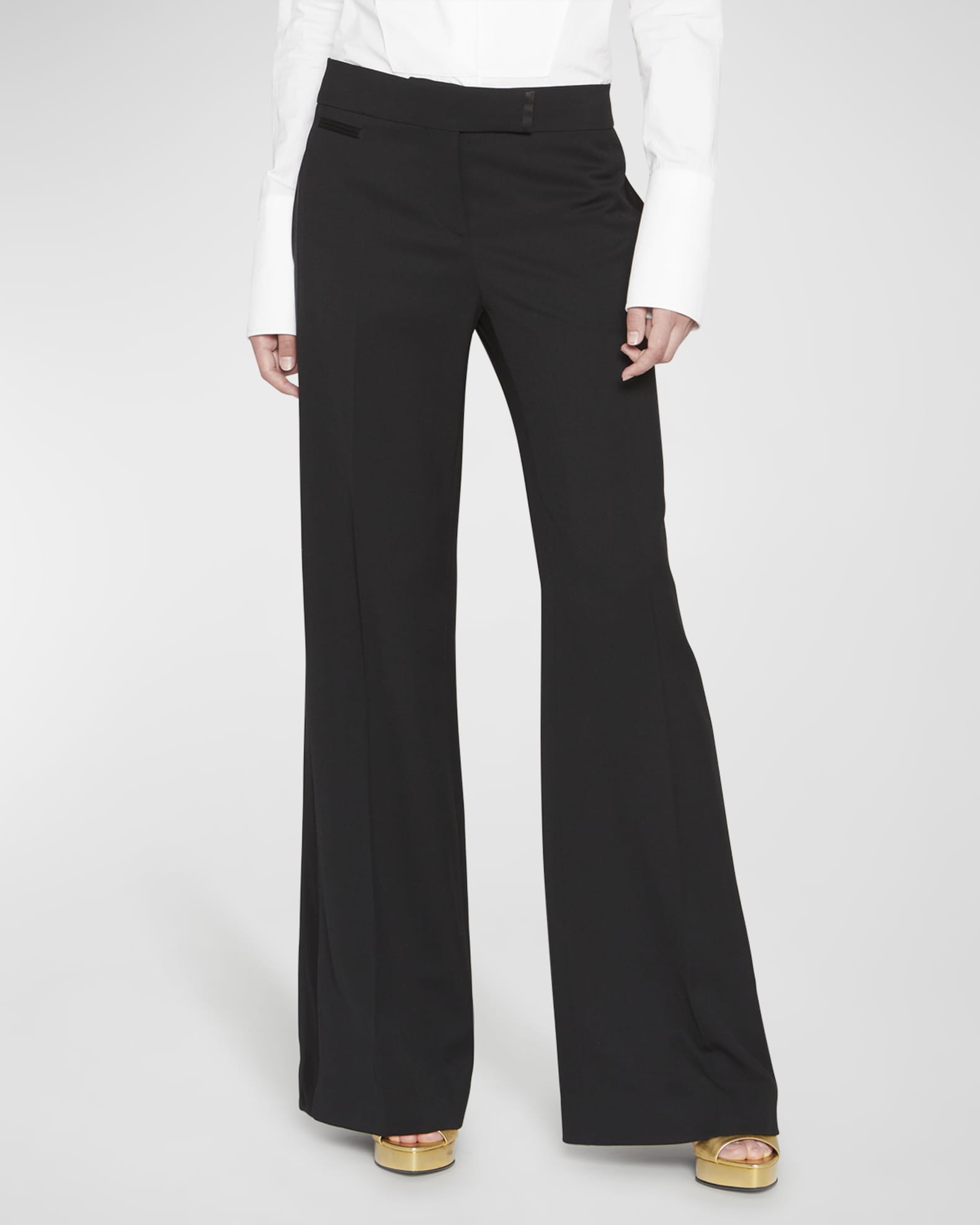 Ladies Flat Front Tuxedo Comfort Fit Pants - Uniforms