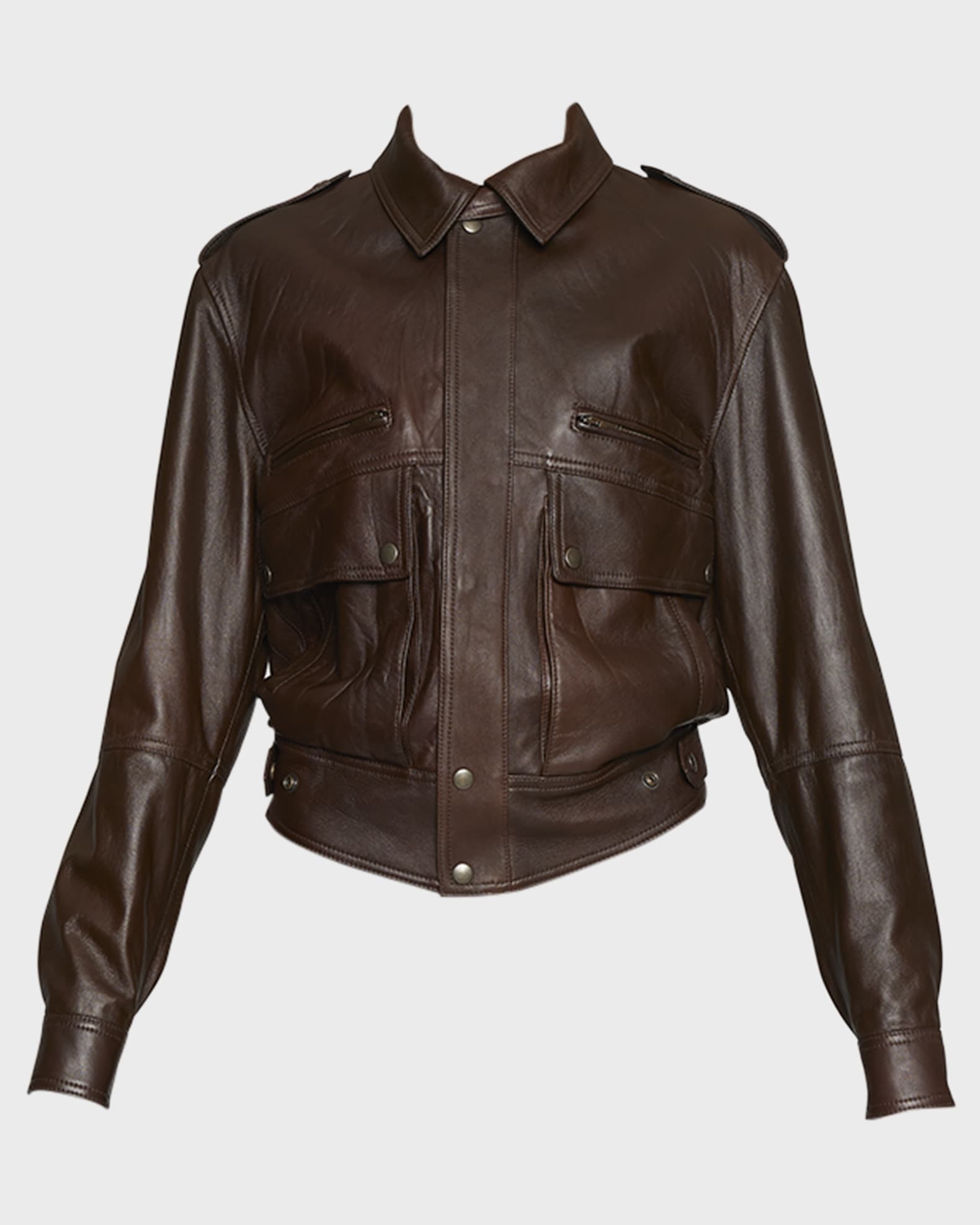 Utility clearance leather jacket