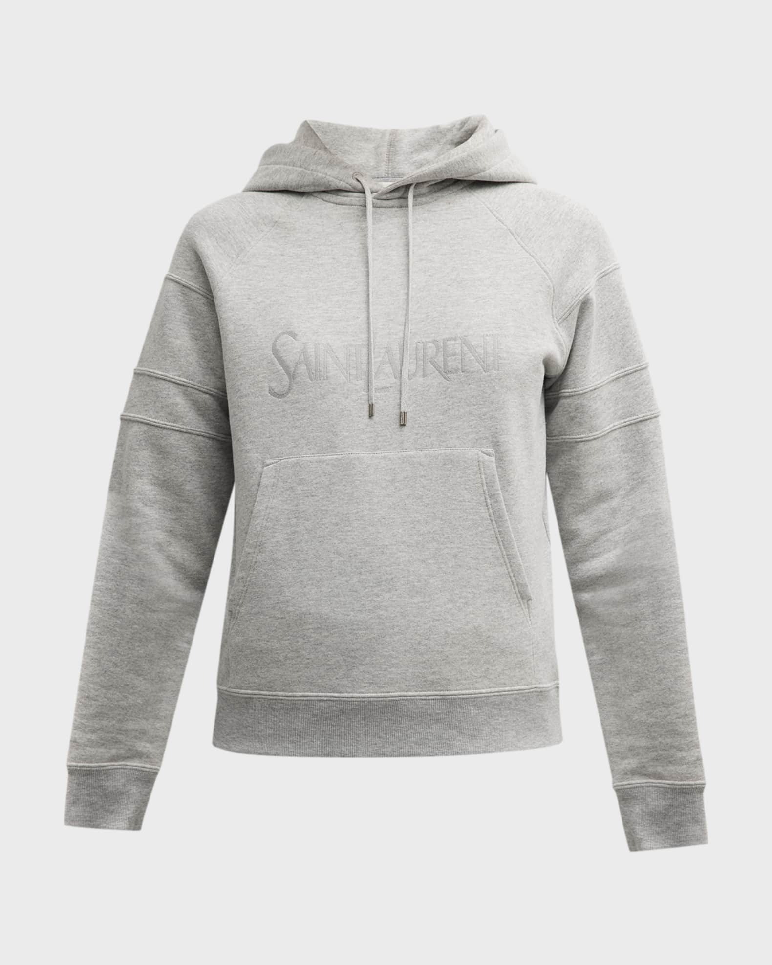 Saint Laurent Raglan Hoodie with Logo Embroidery