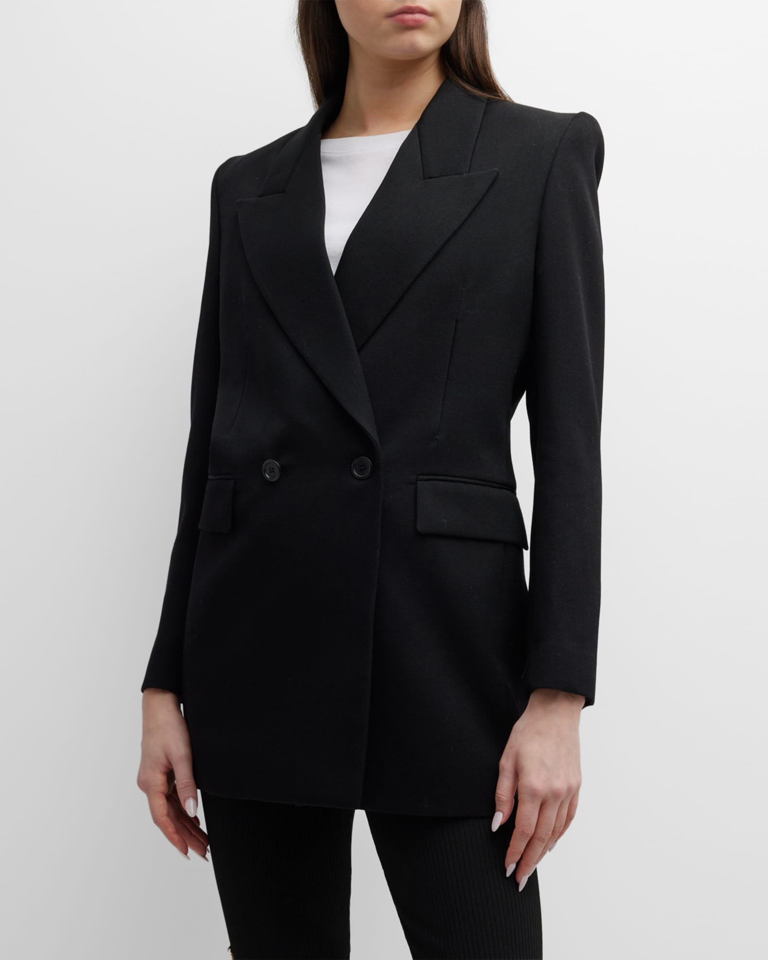 Saint Laurent Wool Tailored Blazer Jacket | Neiman Marcus