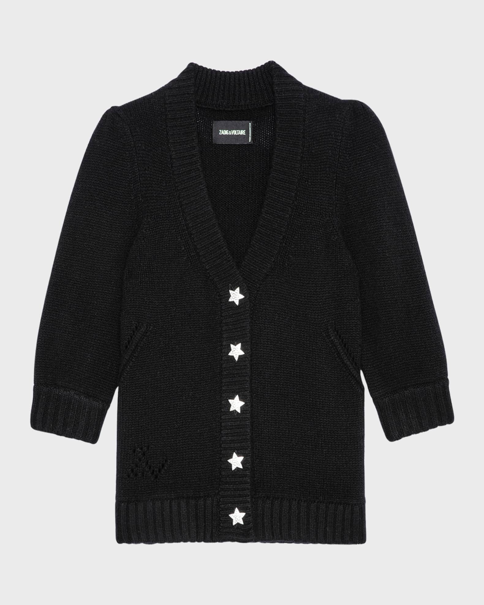 Zadig & Voltaire Betsy Star Button-Front Puff-Sleeve Cardigan | Neiman ...