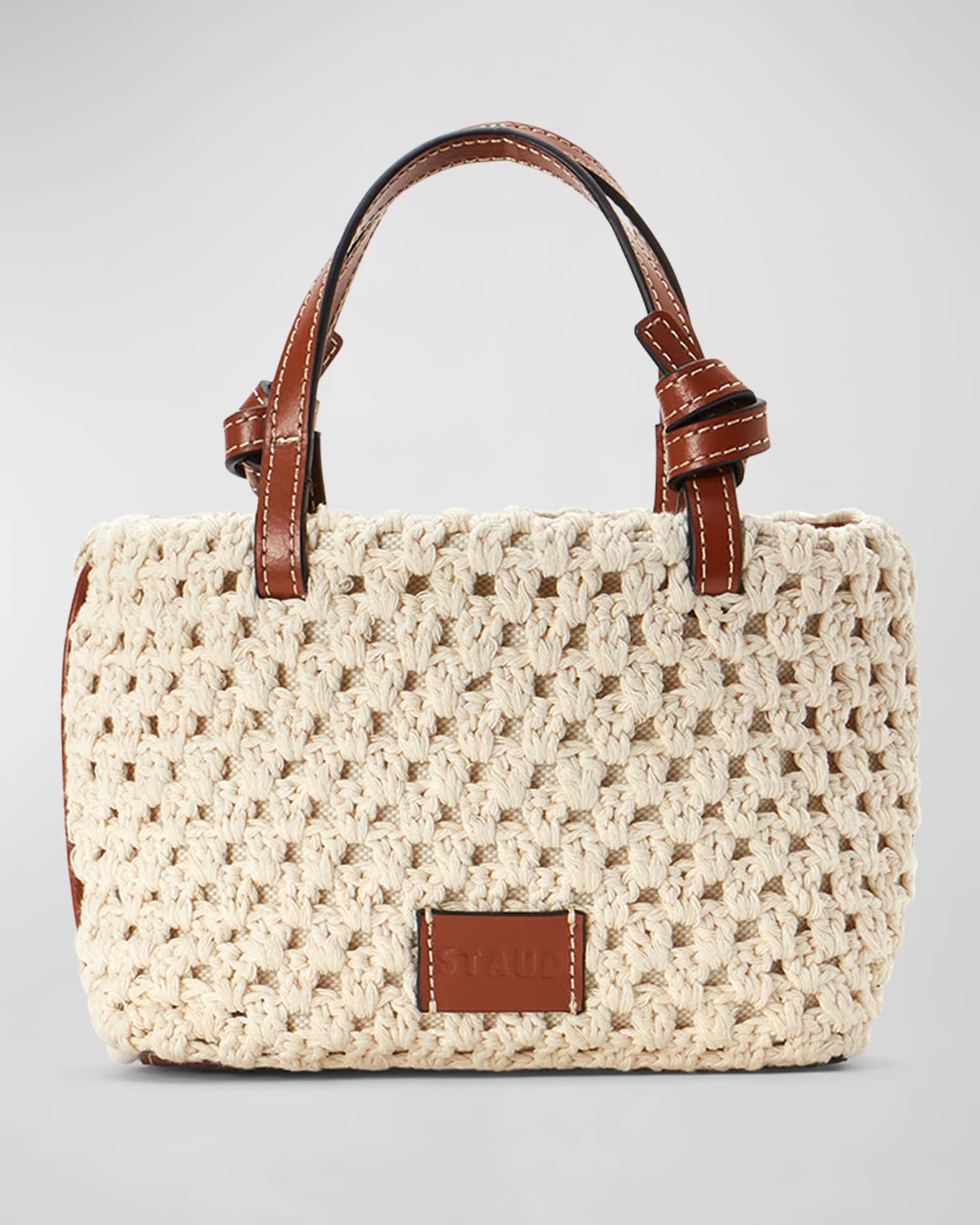 Staud Ria Logo Crochet TopHandle Bag Neiman Marcus