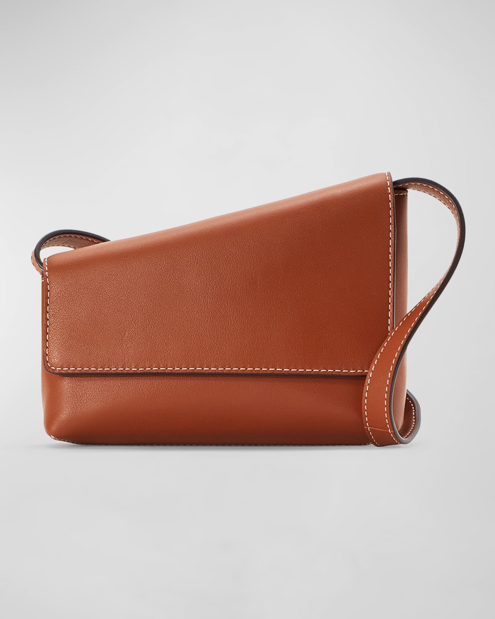 Staud Acute Flap Leather Crossbody Bag Neiman Marcus