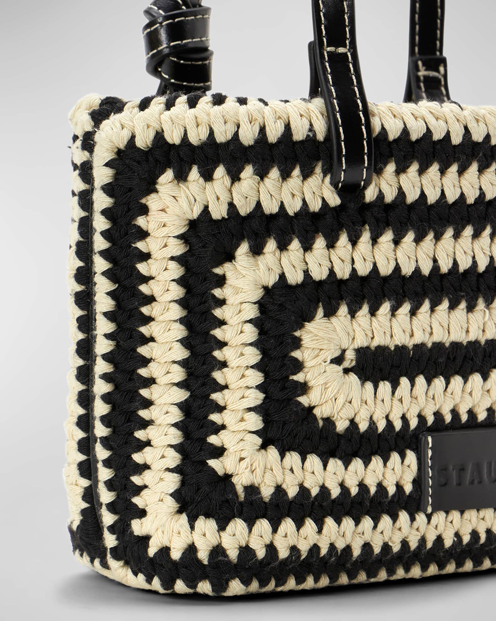 Staud Ria Two-Tone Crochet Top-Handle Bag | Neiman Marcus