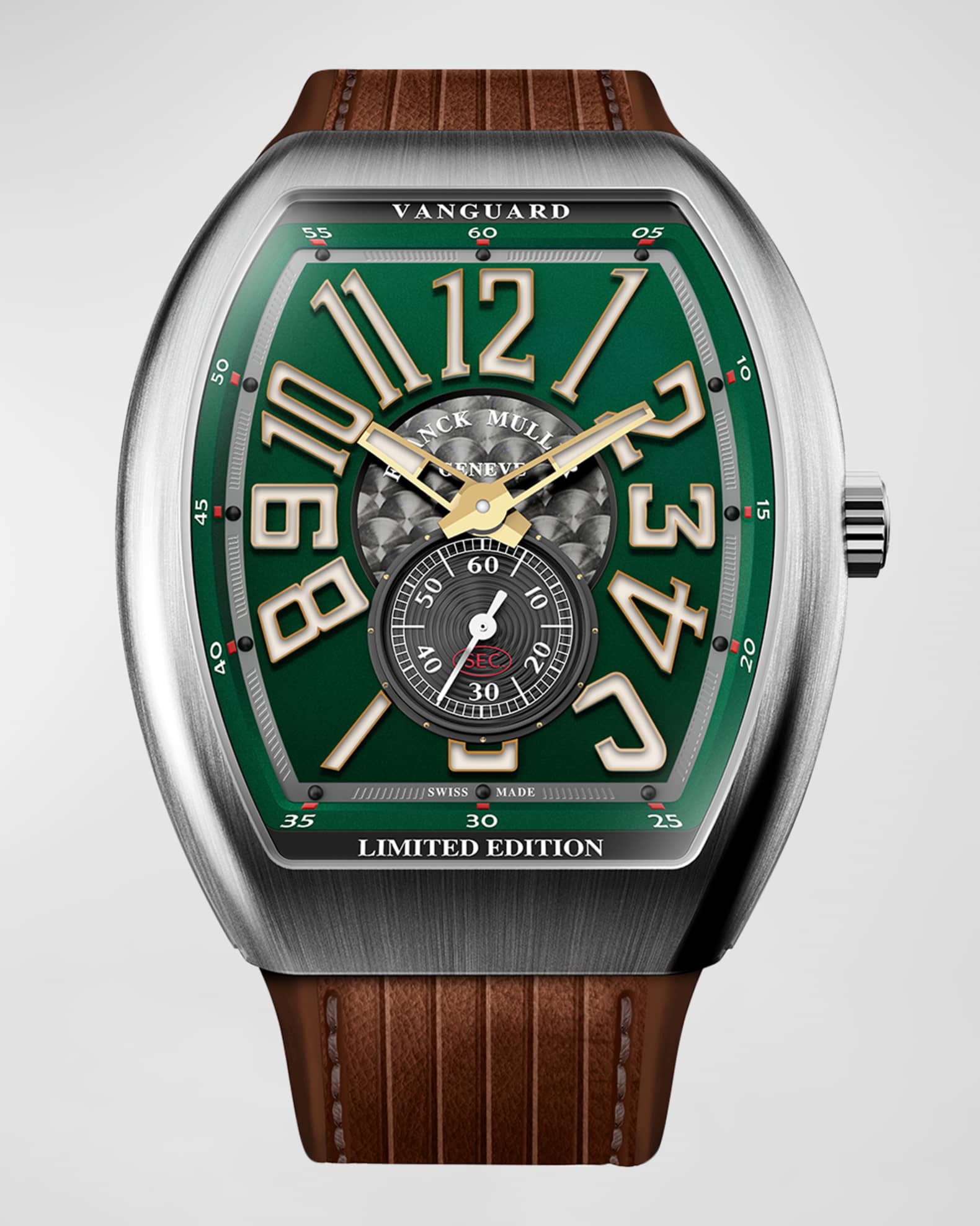 Men s 41mm Vanguard Automatic Watch with Leather Strap
