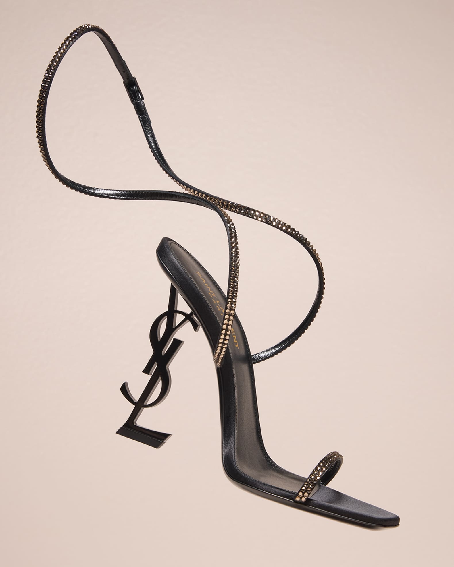 Saint Laurent Opyum YSL Strass Ankle-Strap Sandals | Neiman Saint Laurent Opyum YSL Strass Ankle-Strap Sandals | Neiman