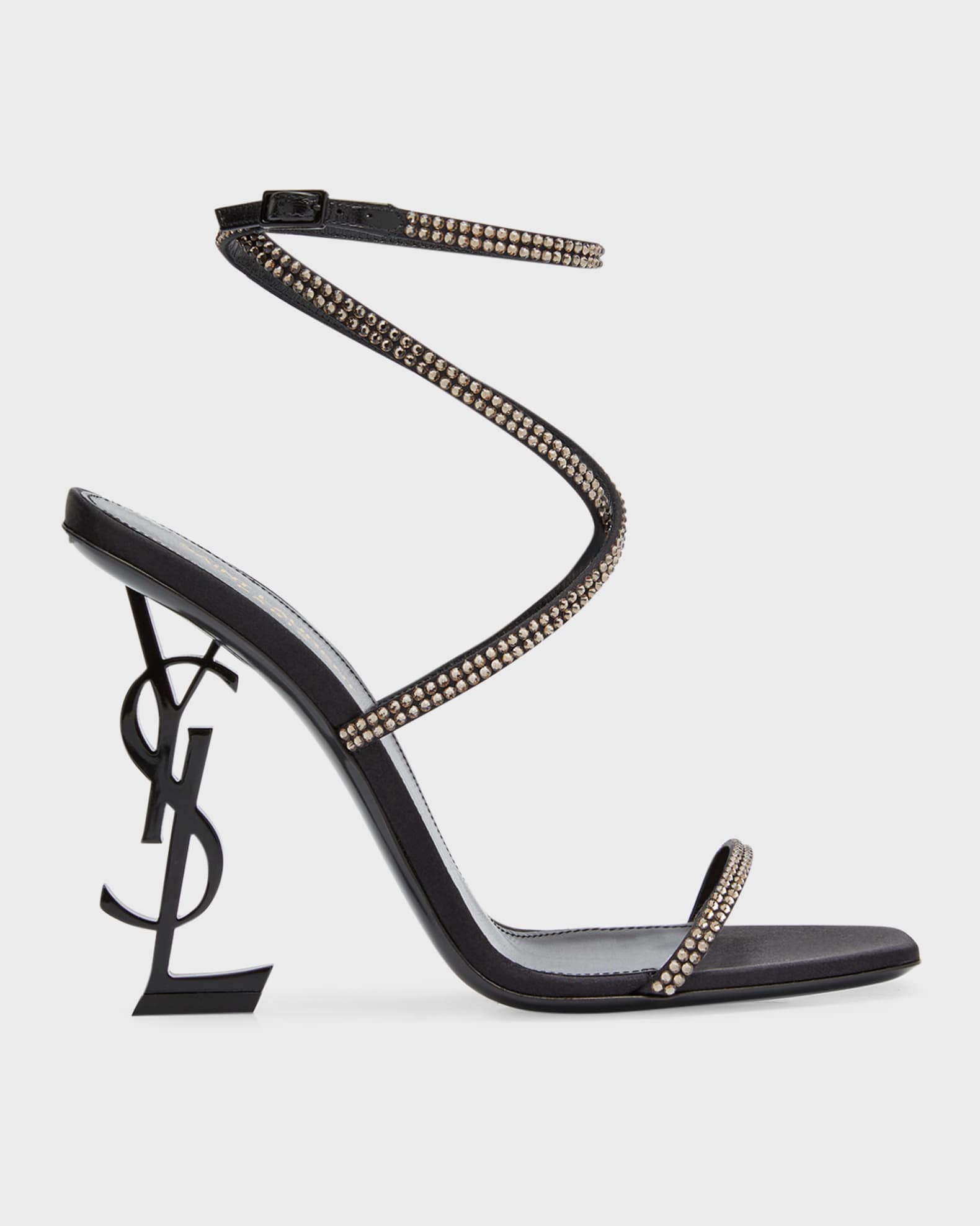 Saint Laurent Opyum YSL Strass AnkleStrap Sandals Neiman Marcus