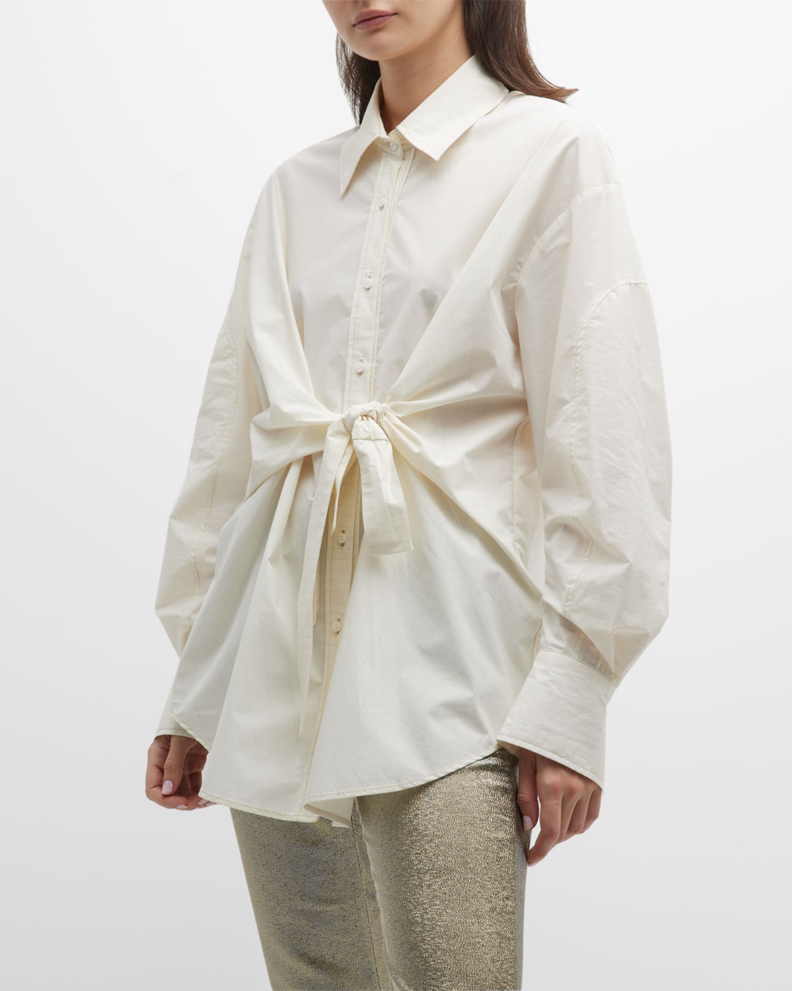 AMI Paris Off-White Cotton Button-Down Ami de Coeur Shirt AMI