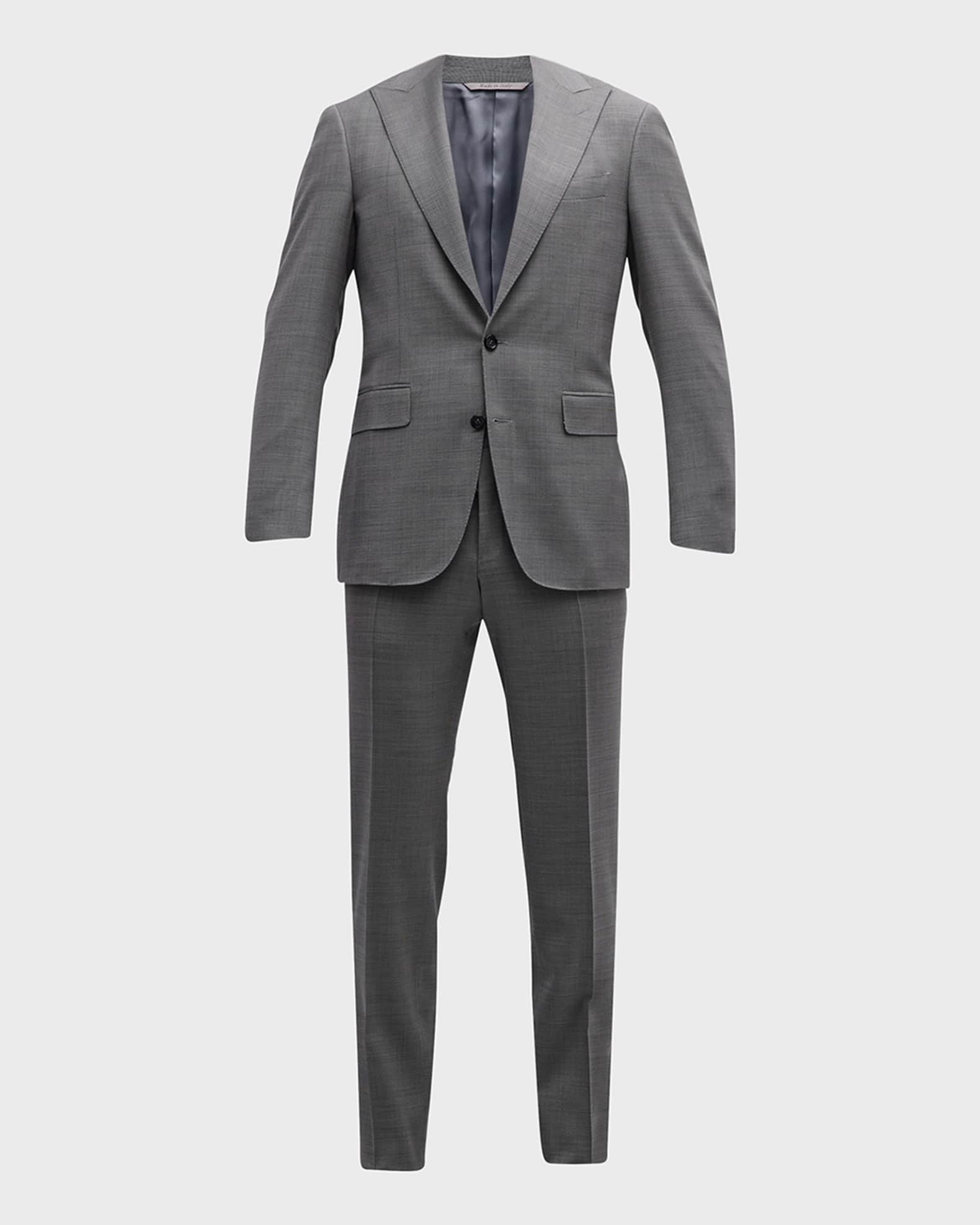 Canali Men's Micro-Geometric Wool Suit