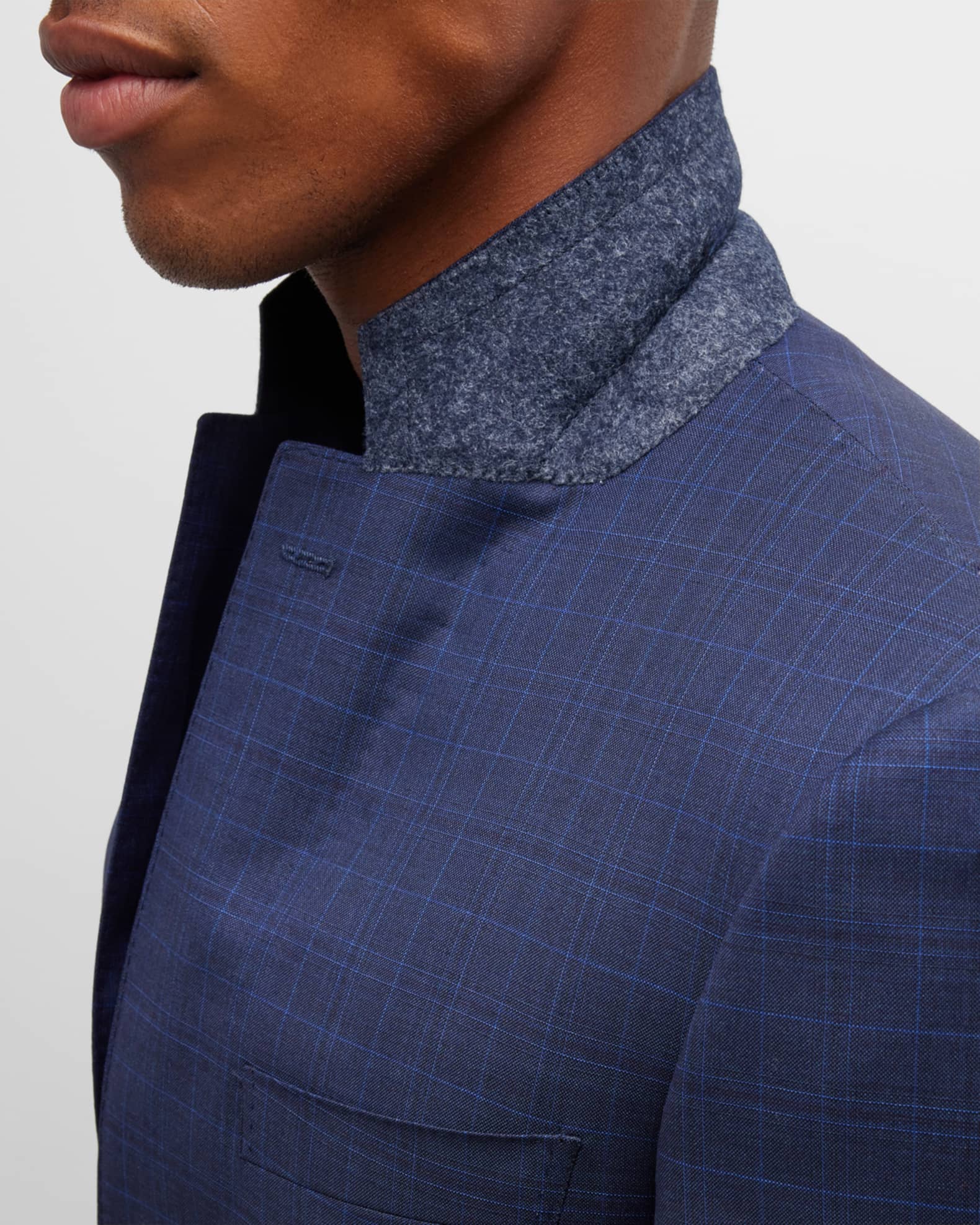 Canali Men's Tonal Plaid Wool Suit | Neiman Marcus