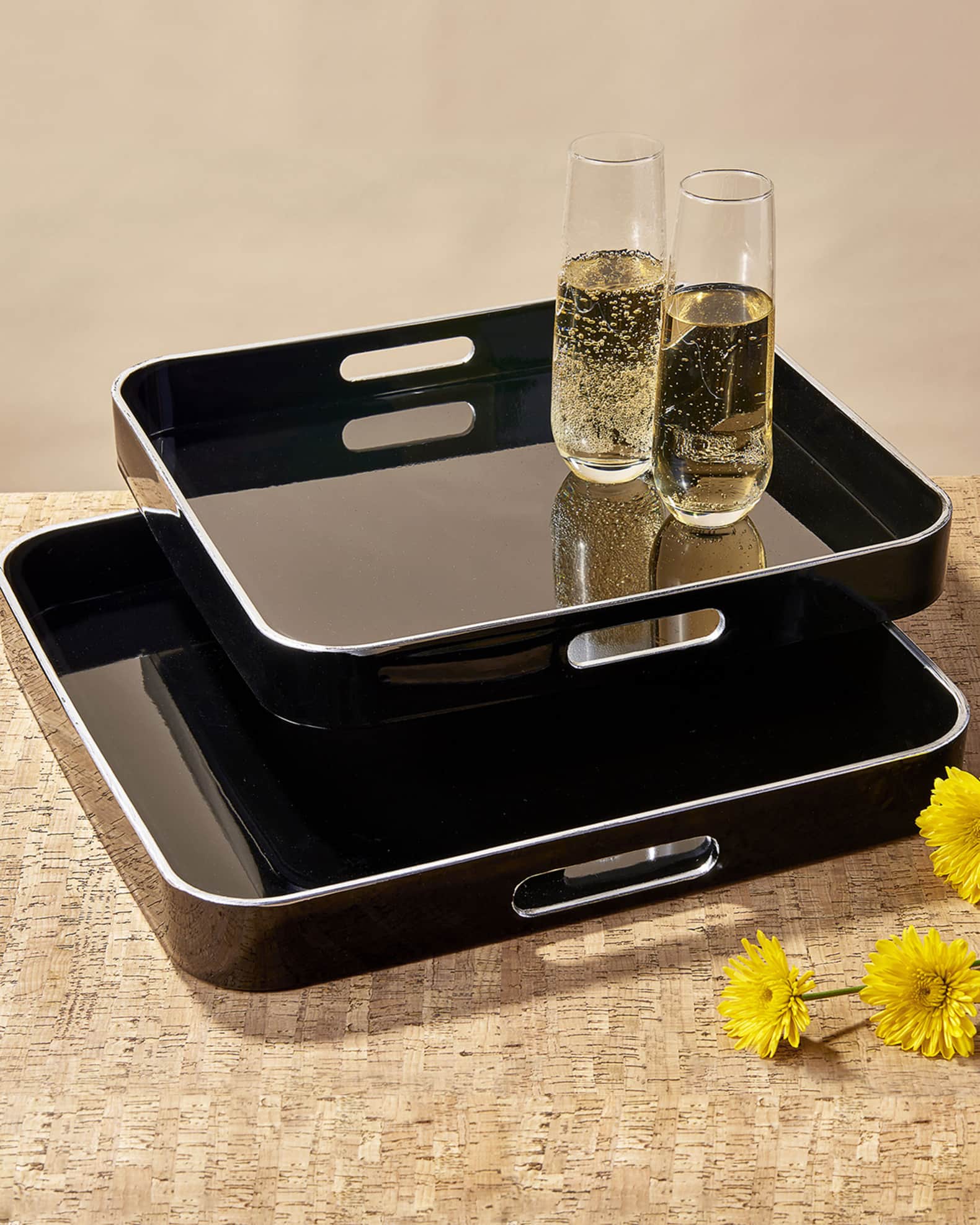 Trina Turk Turquoise Square Trays, Set of 2 Neiman Marcus