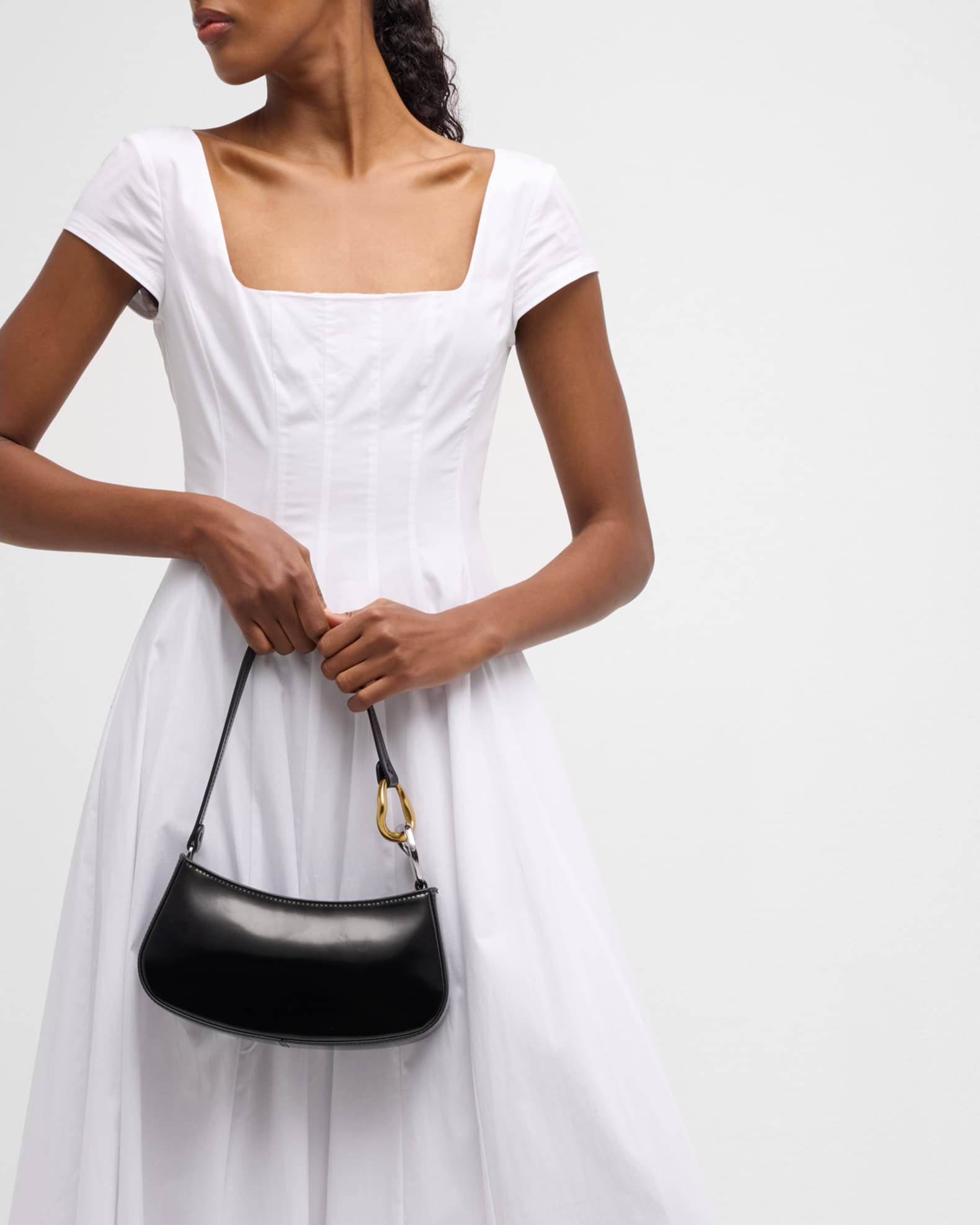 Ollie Zip Leather Shoulder Bag