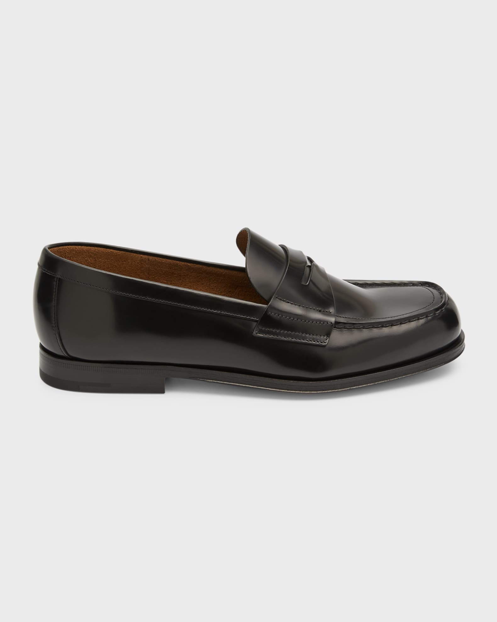 Men s Spazzolato Triangle Logo Penny Loafers