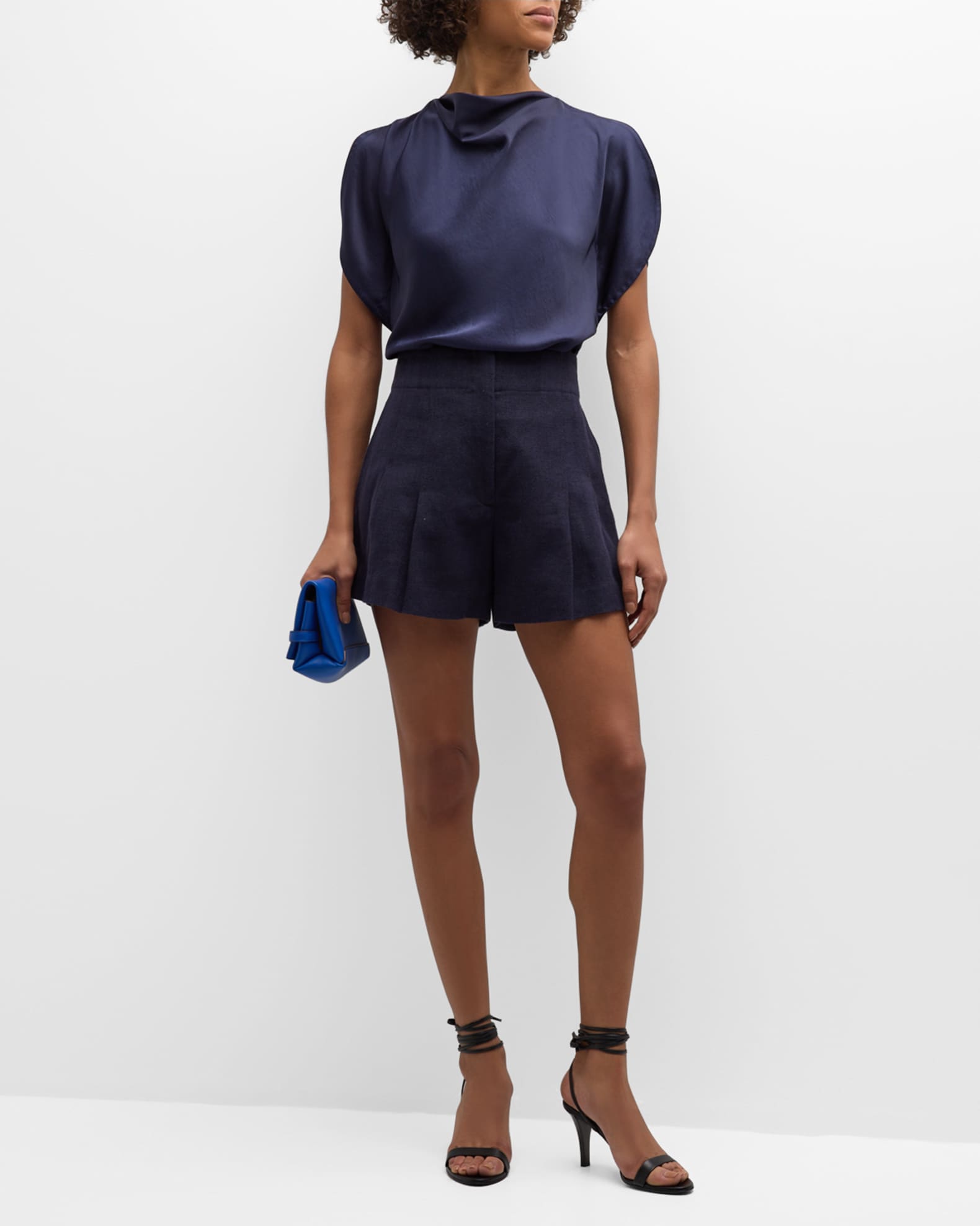 Bennett Pleated Wide-Leg Shorts 1