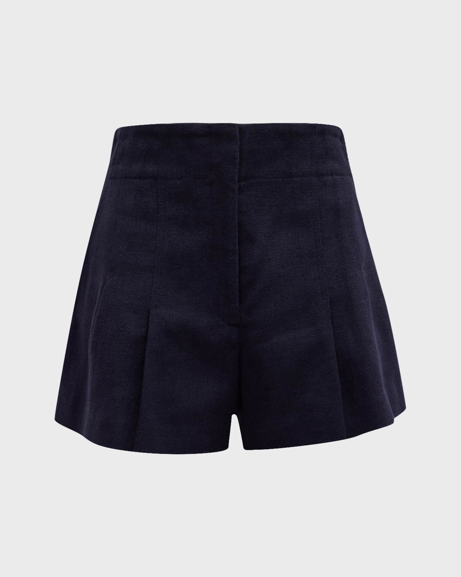 Bennett Pleated Wide-Leg Shorts 0