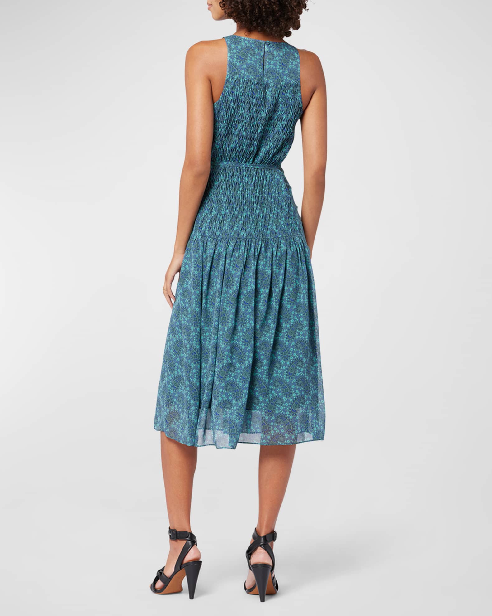 JOIE Womens Ivory Embroidered Floral Short Sleeve V Neck Below The Knee Sheath Dress main image 1