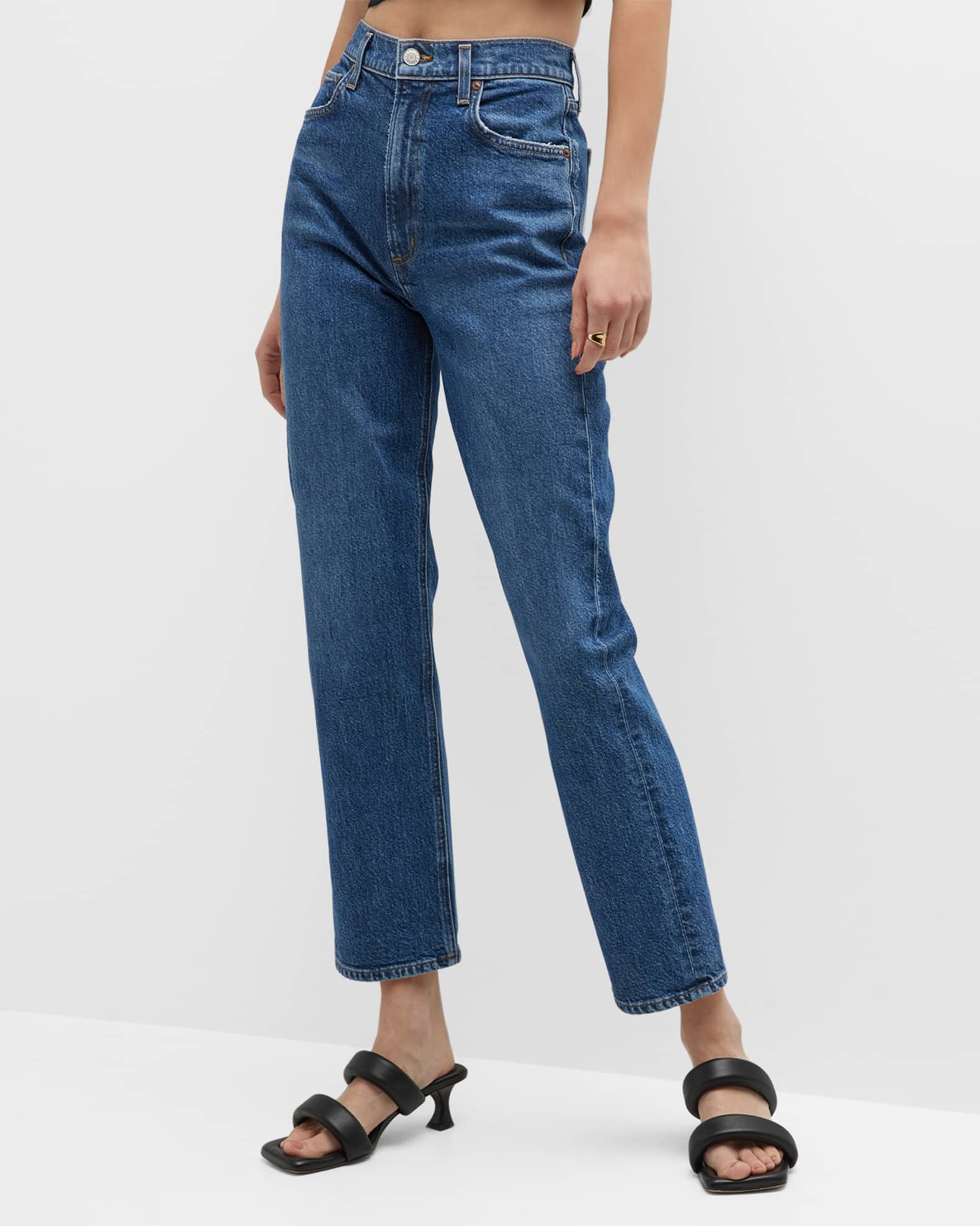 AGOLDE Stovepipe High Rise Straight Jeans | Neiman Marcus