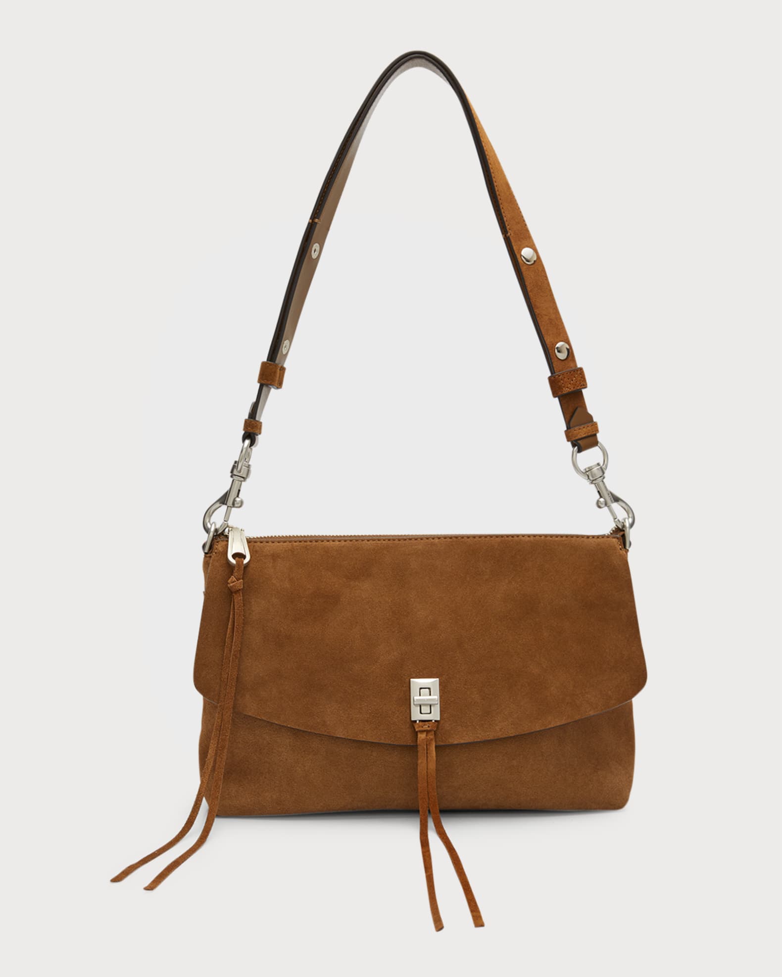 Rebecca Minkoff Darren Zip Suede Shoulder Bag Neiman Marcus