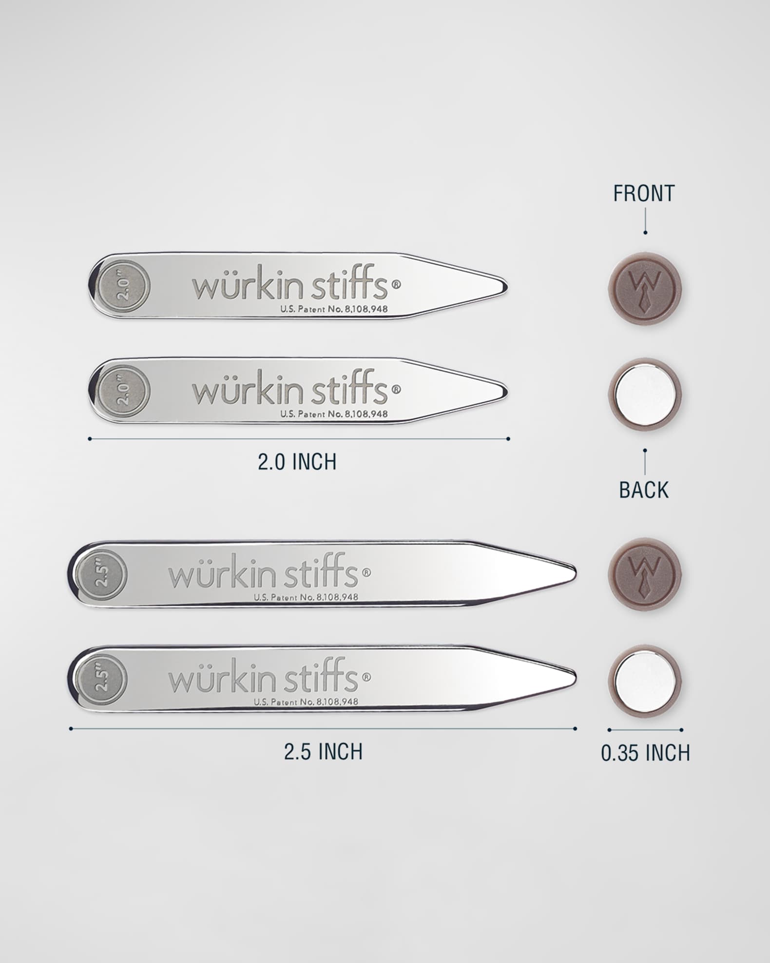 Wurkin Stiffs Men's Power Collar Stays, 2 Pairs Neiman Marcus