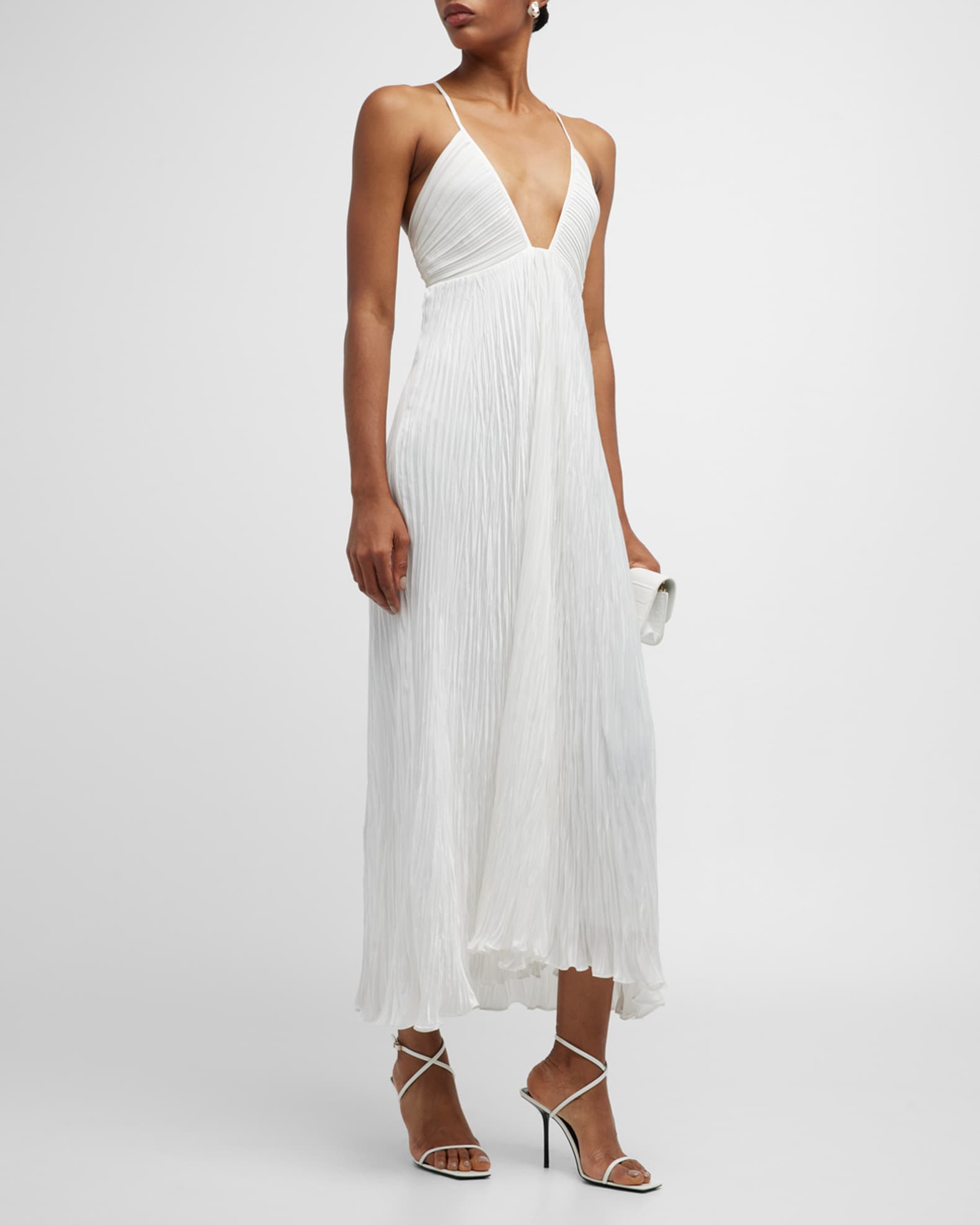 A.L.C. Angelina Pleated Midi Dress Neiman Marcus