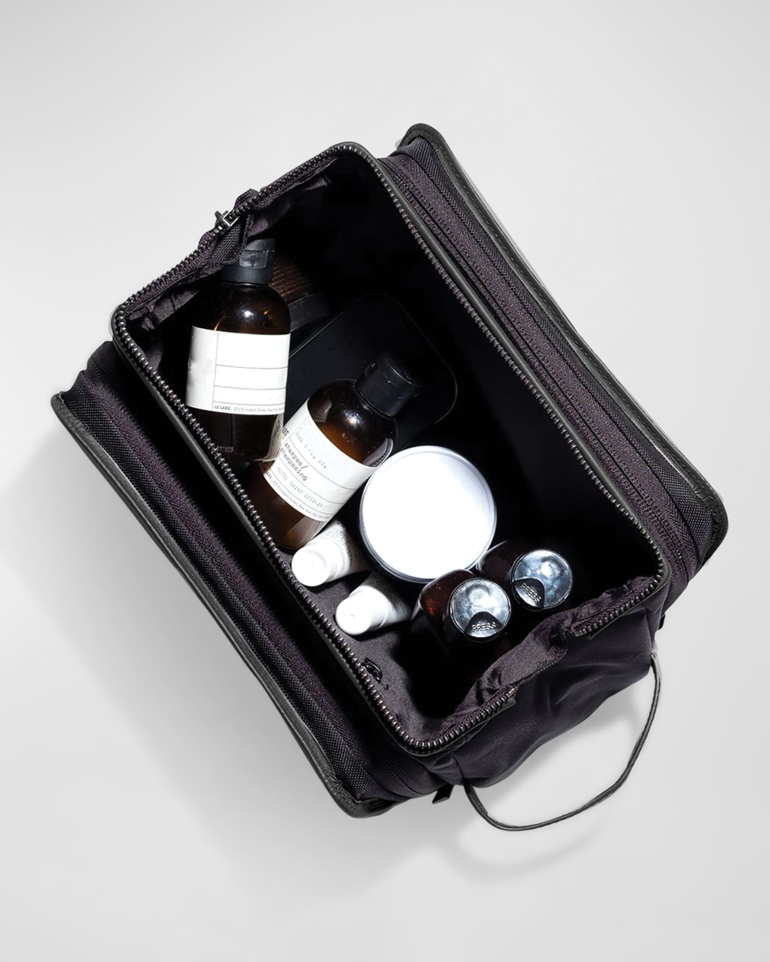 hook + Albert Men's Wide Mouth Leather Toiletry Bag Neiman Marcus