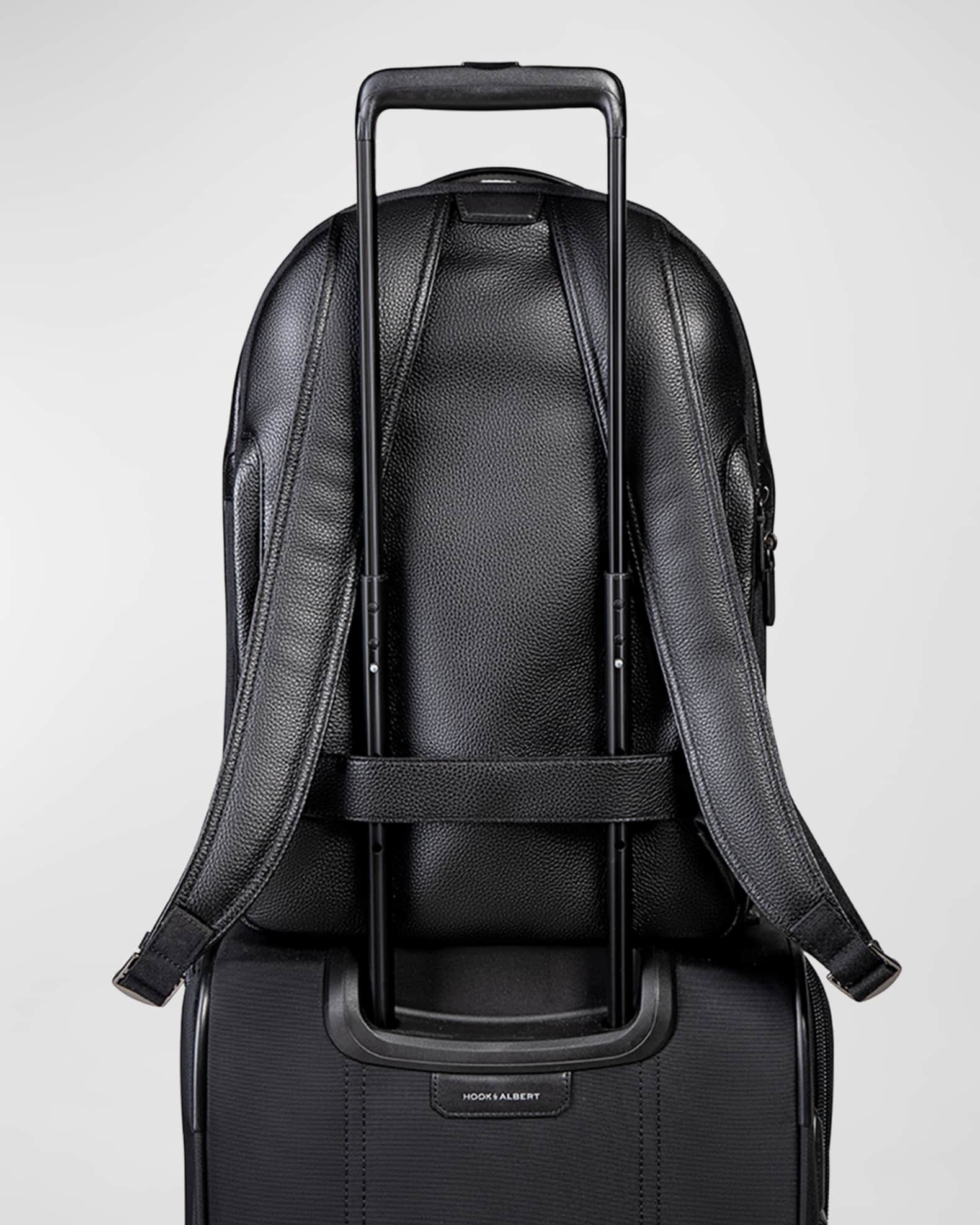 hook Albert Men s Leather Backpack with Padded Laptop Compartment Neiman Marcus