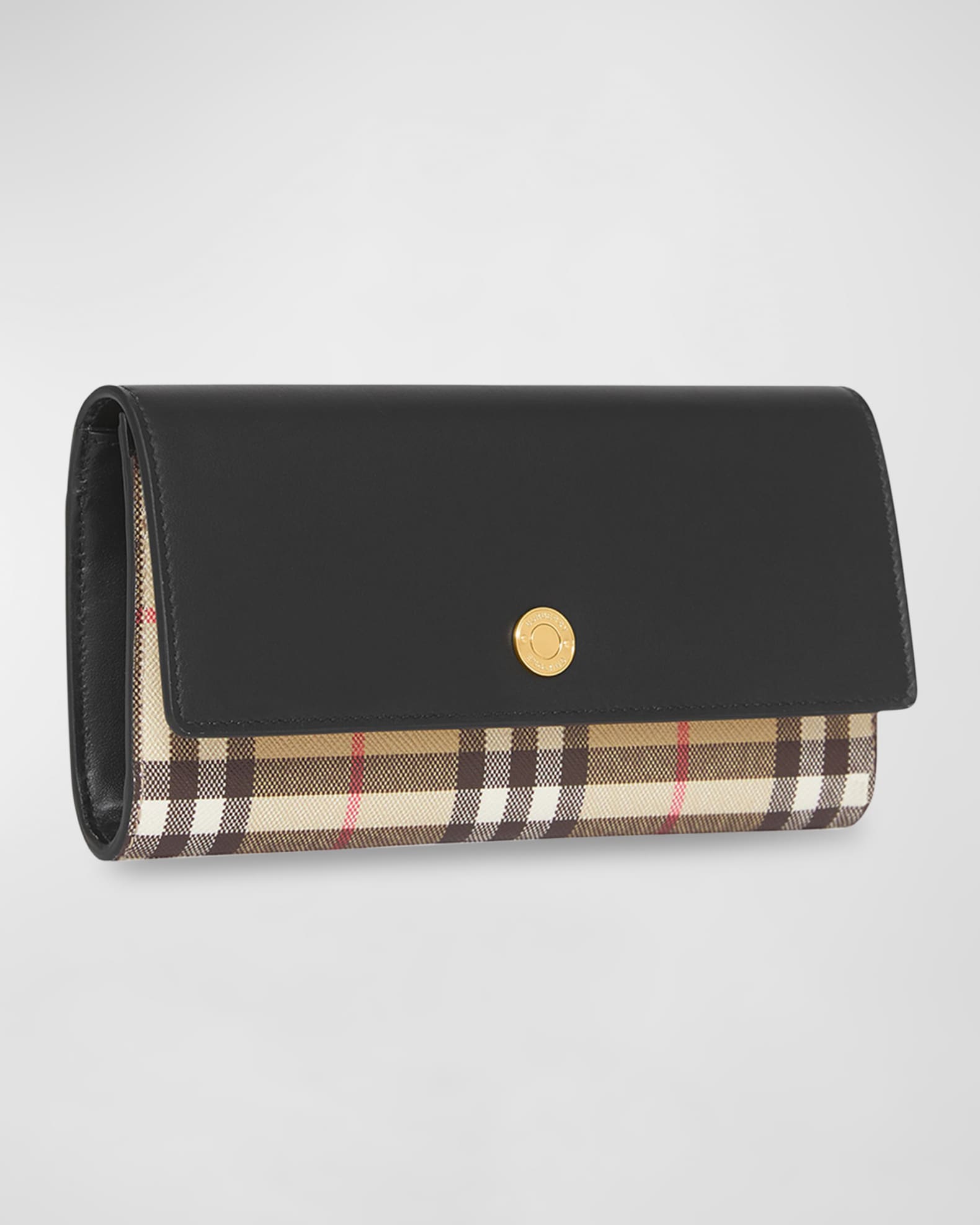 Burberry Halton Vintage Check Flap Continental Wallet | Neiman Marcus
