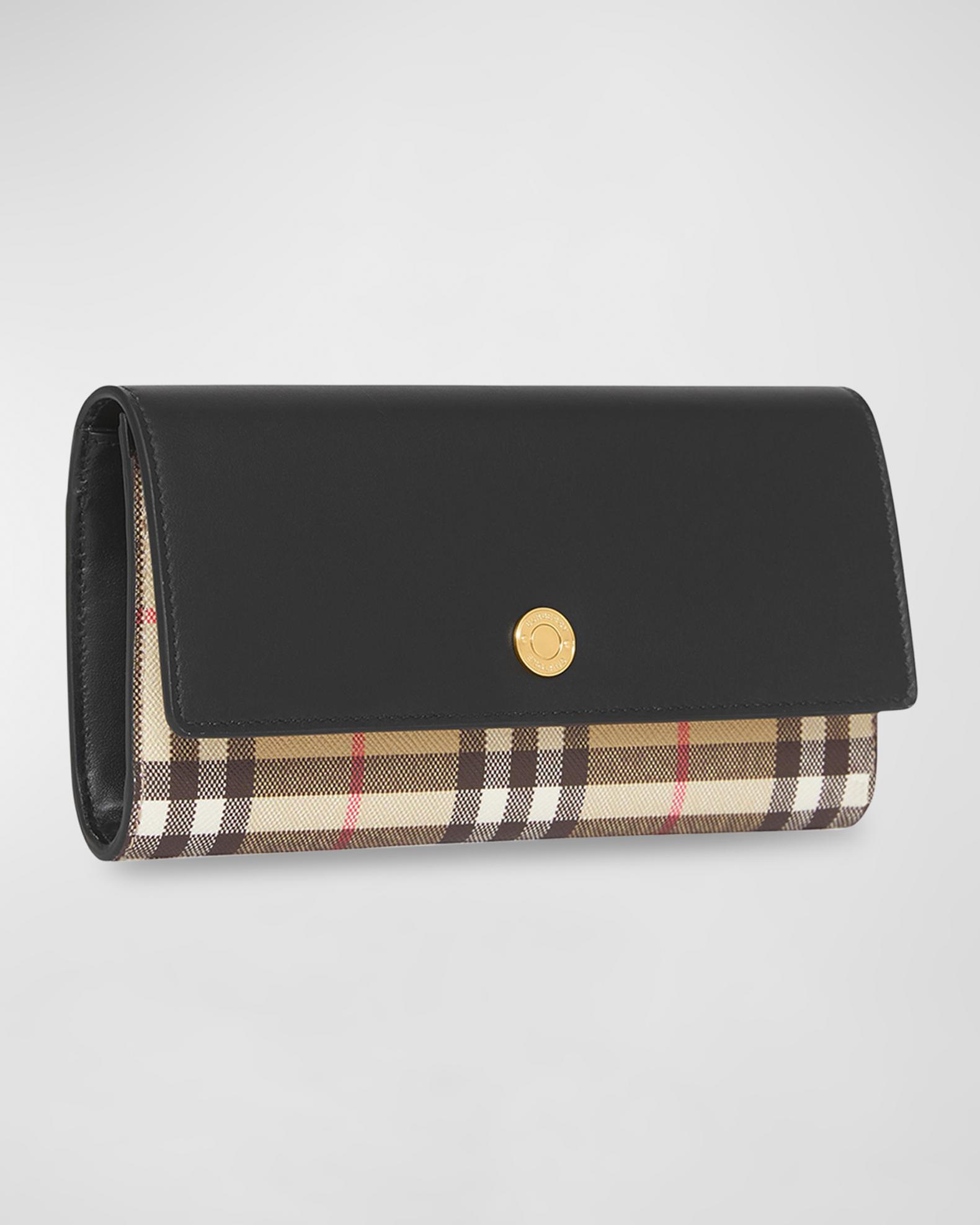 Burberry Halton Vintage Check Flap Continental Wallet | Neiman Marcus