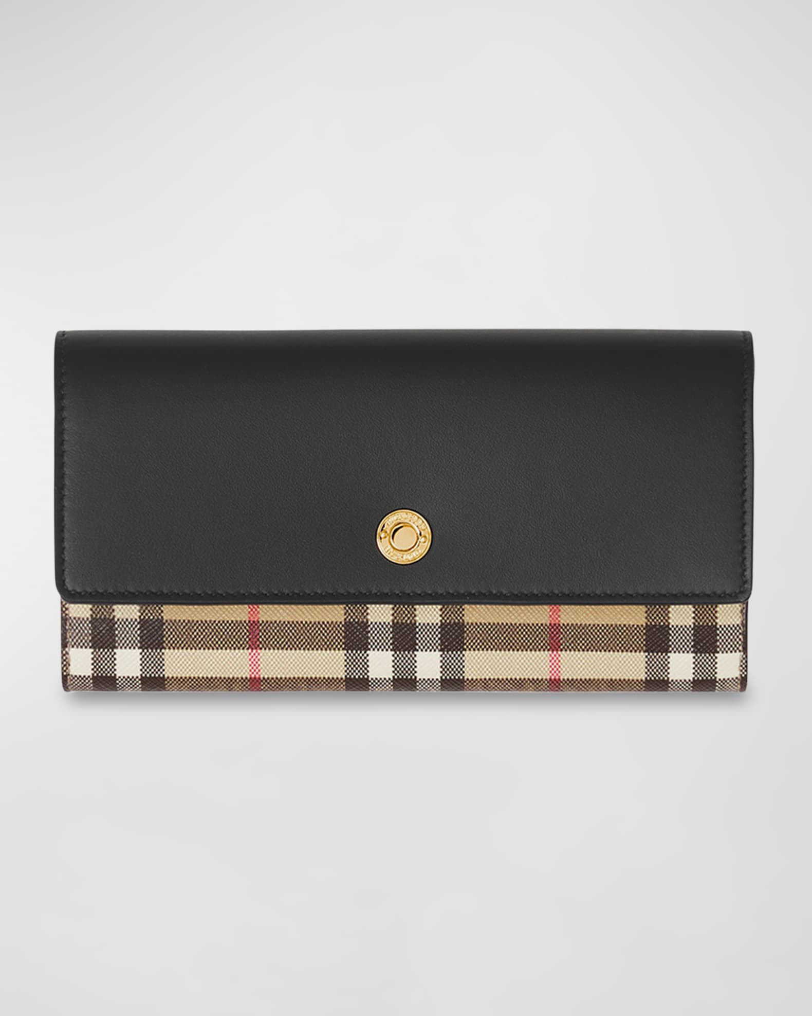 Vintage check and leather continental wallet Clearance