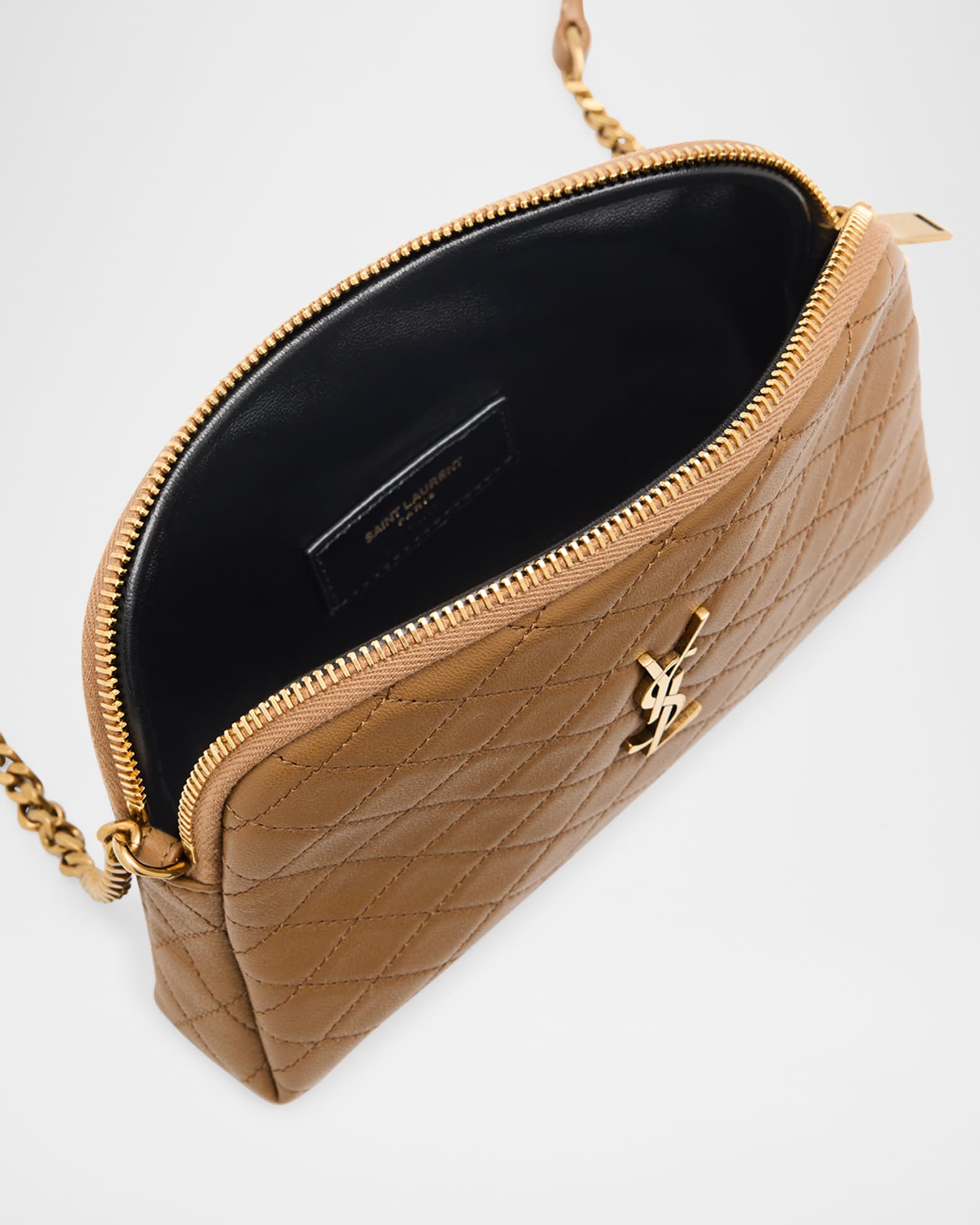 Saint Laurent Gaby Mini YSL Crossbody Bag in Quilted Leather