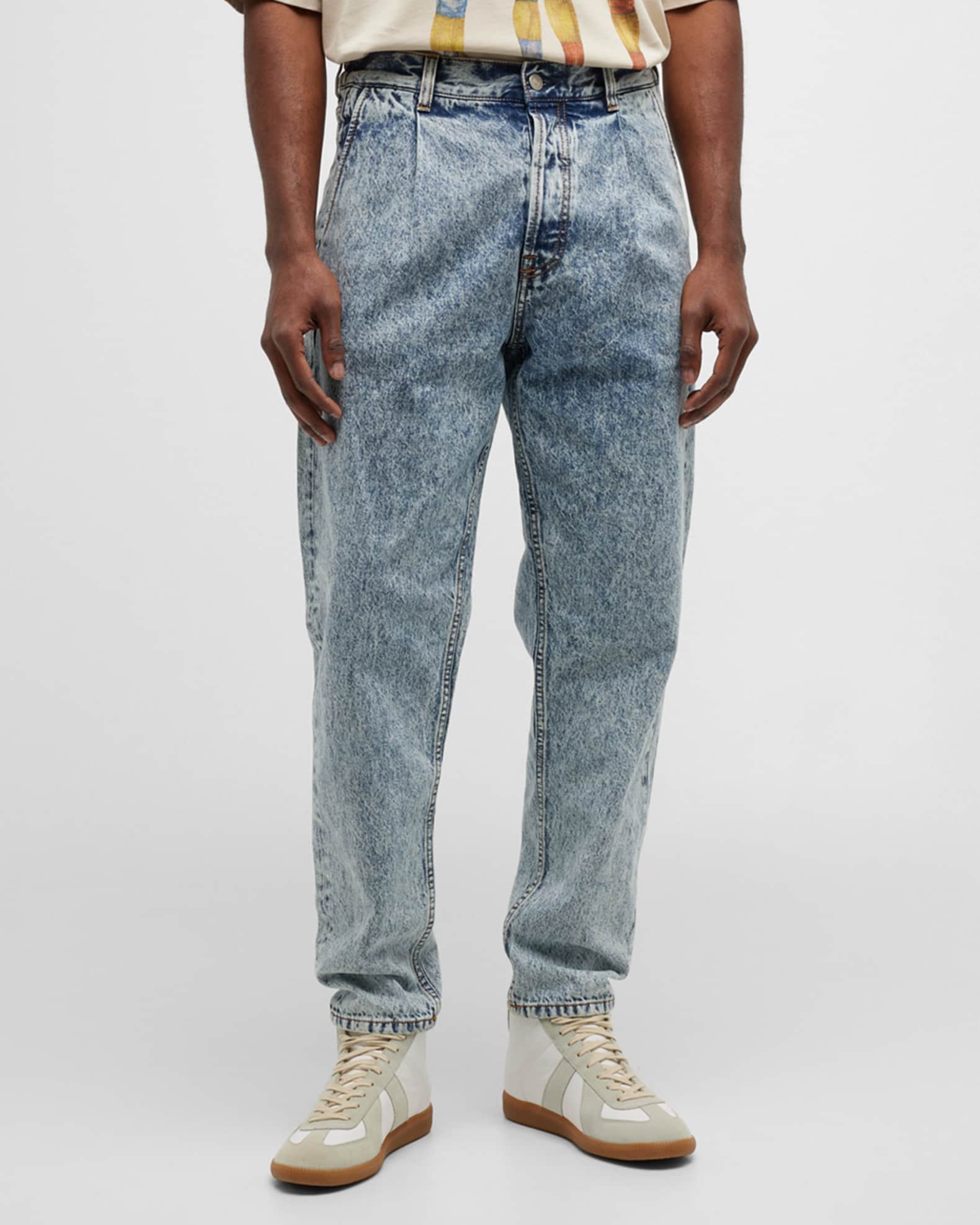 le PERE Men's Pleated Jeans Les Jours | Neiman Marcus