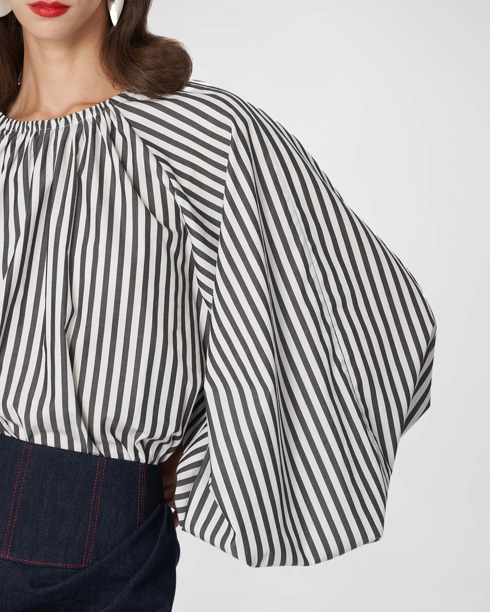 CHERIE Balloon Sleeve Top - Vintage Scarf Print