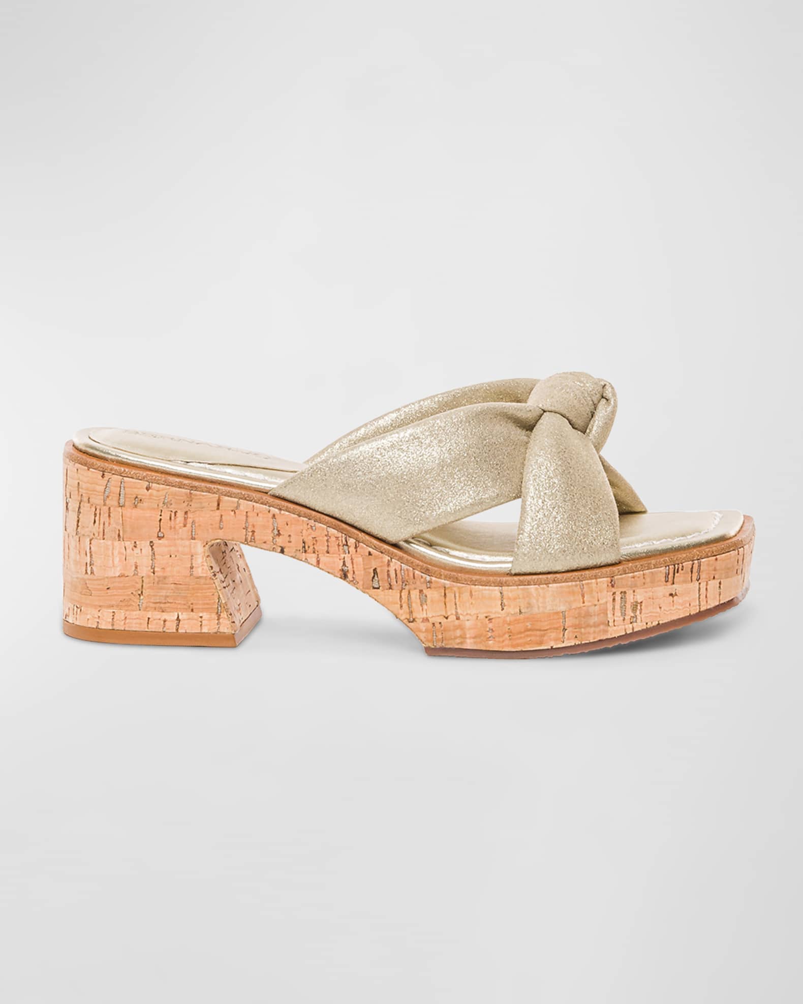 Bernardo Jolie Metallic Knot Platform Sandals | Neiman Marcus