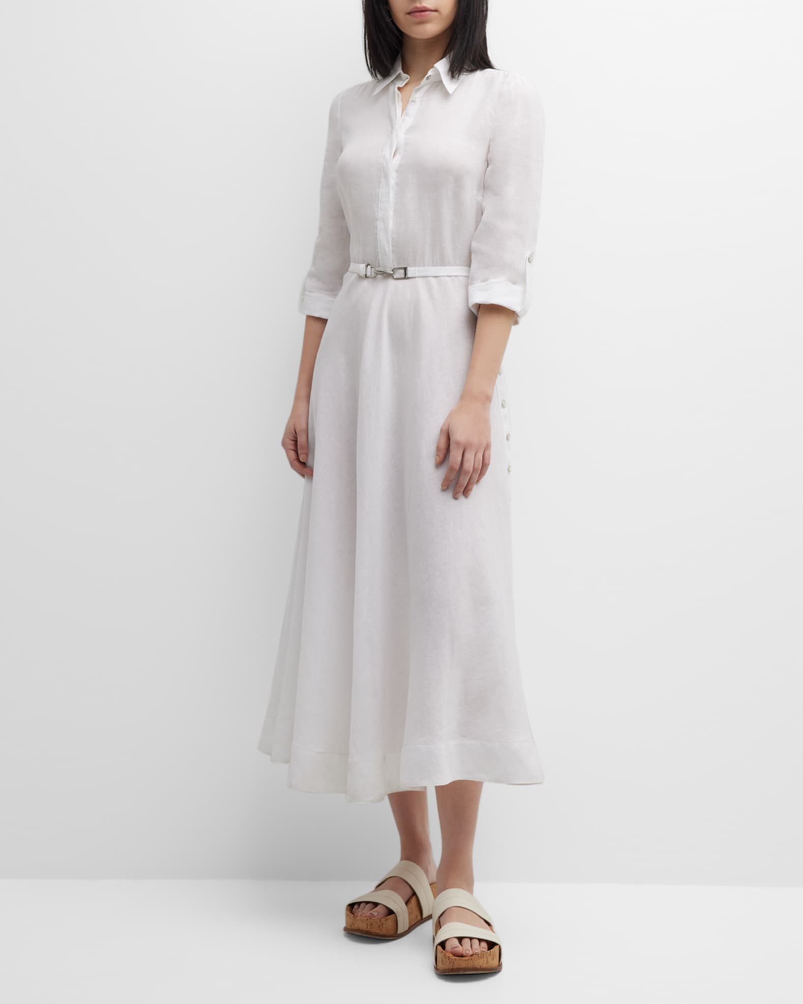 Marley Belted Midi Linen Shirtdress 1