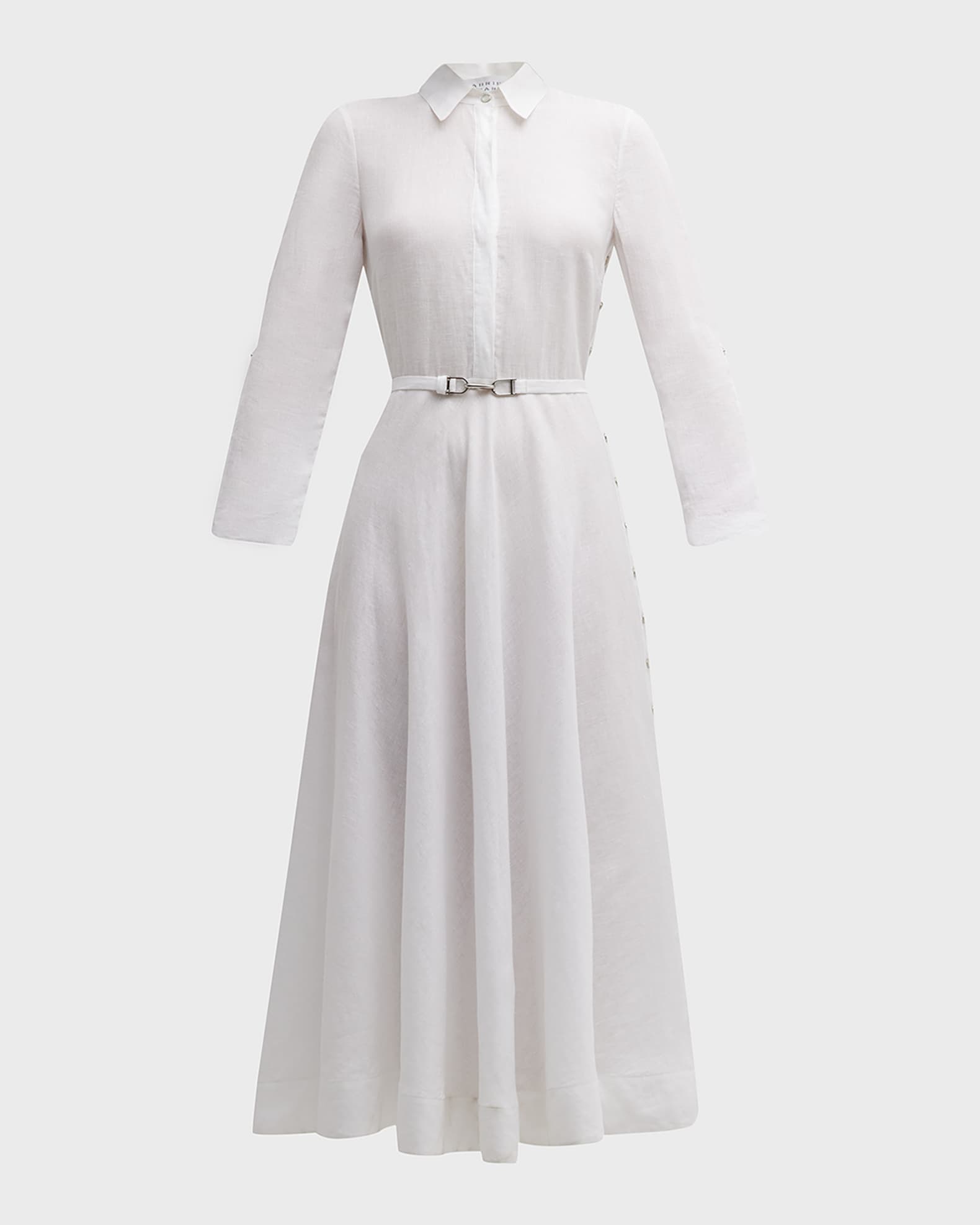Marley Belted Midi Linen Shirtdress 0