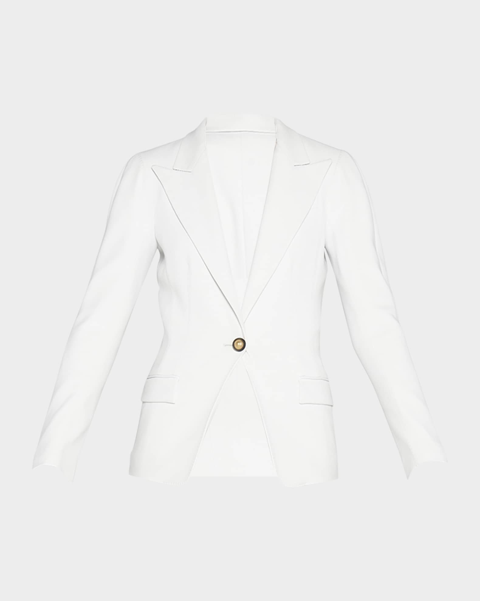 Viscose Cady Single-Breasted Blazer 0