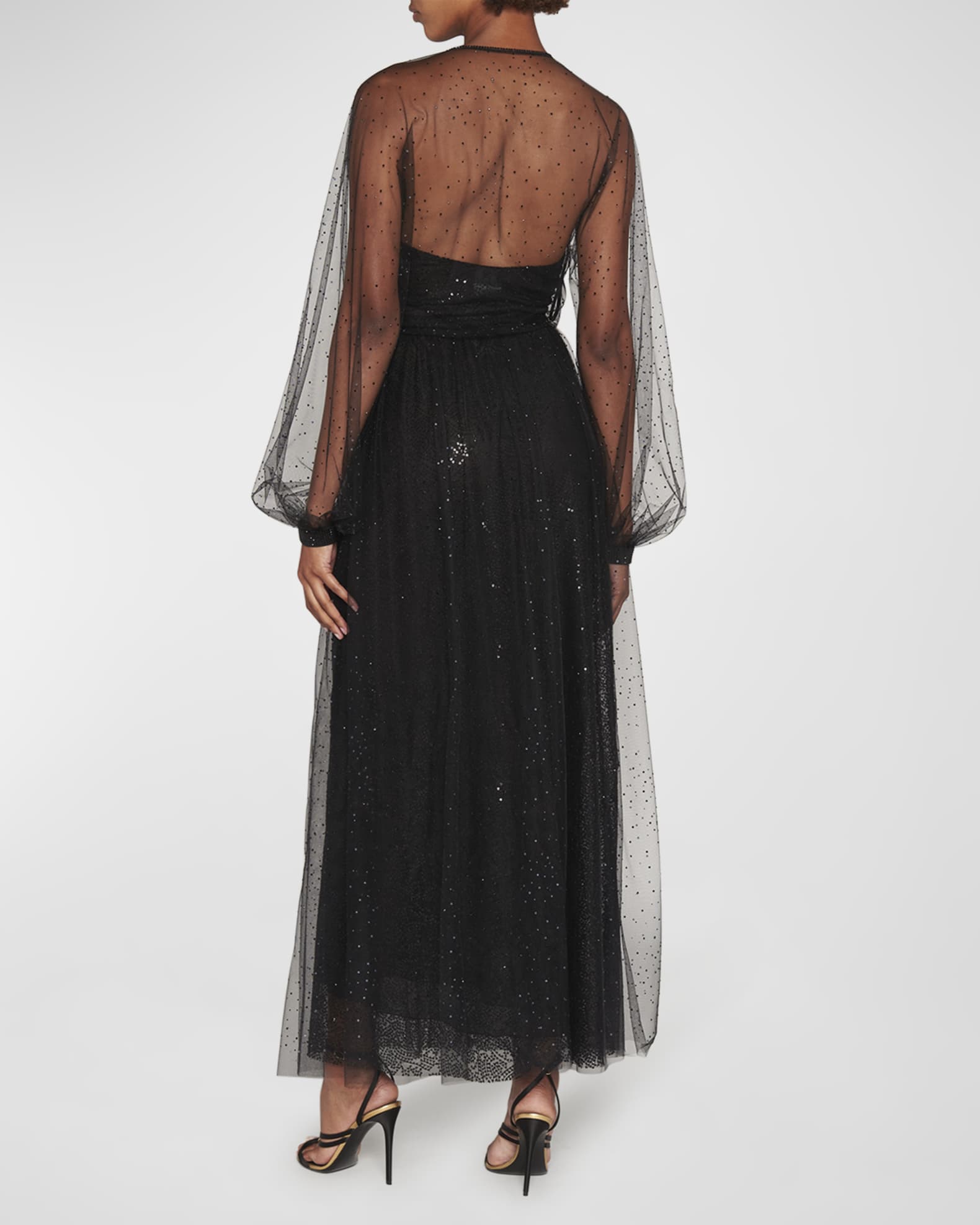GIORGIO ARMANI Sequins Mesh Shawl イタリア製 Giorgio Armani Strass Tulle-Overlay Sequin Silk Gown