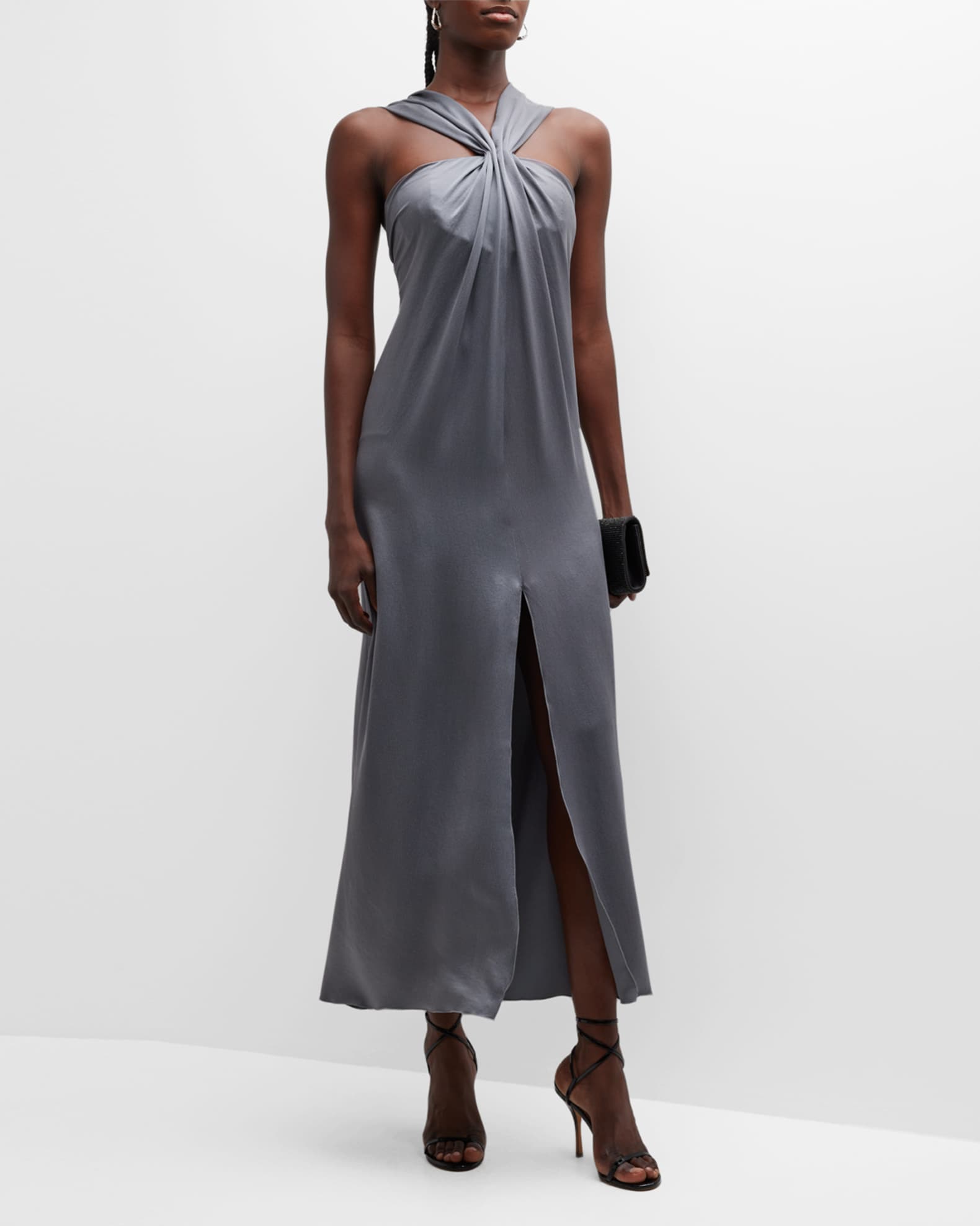 Giorgio Armani Gathered Halter Silk Gown | Neiman Marcus