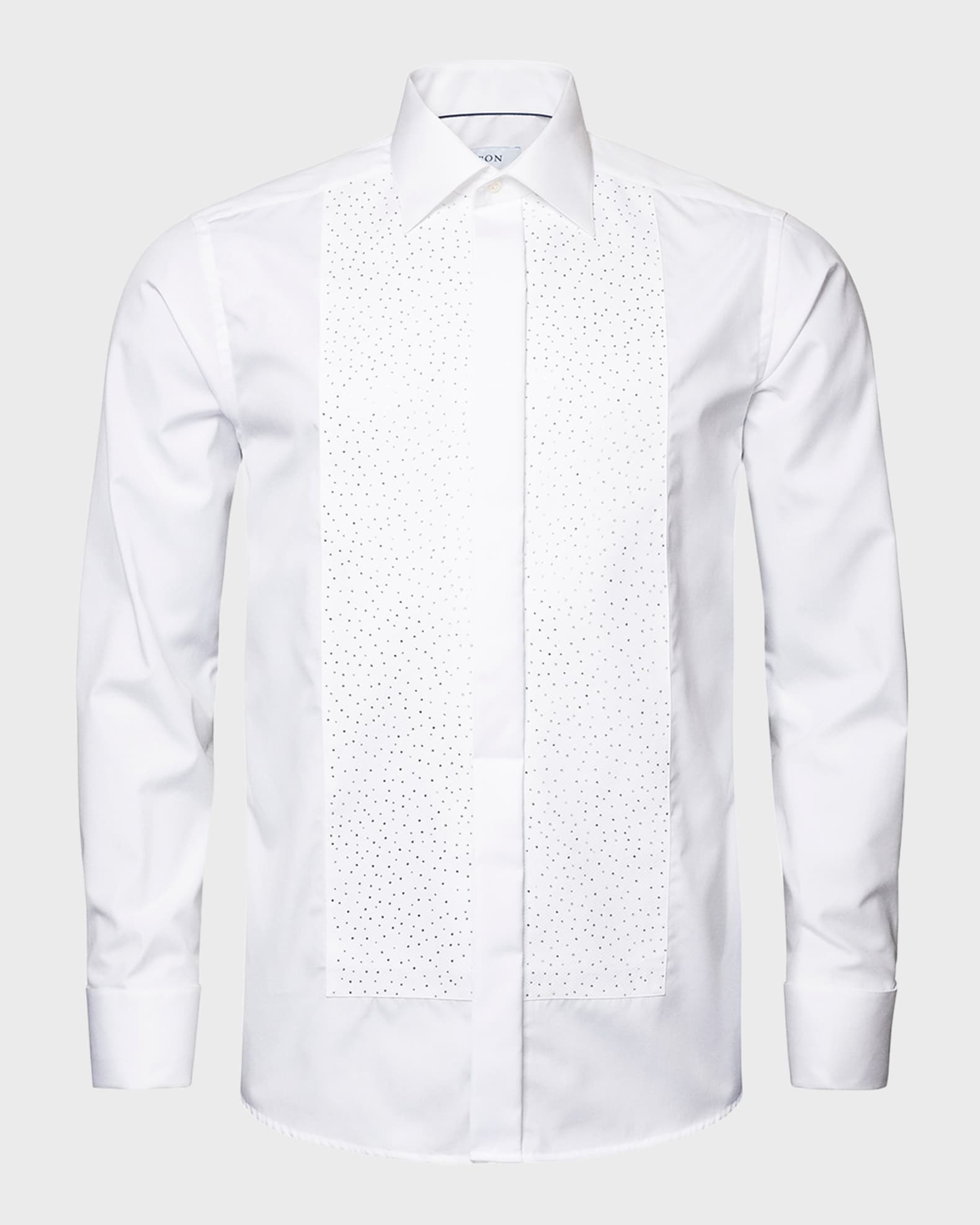 Eton Men's Contemporary Fit Pique Formal Shirt with Swarovski Crystals ...