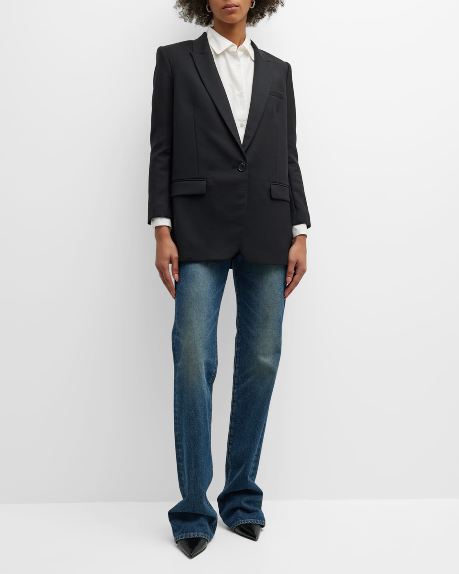 Nili Lotan Diane Single-Breasted Blazer Jacket | Neiman Marcus